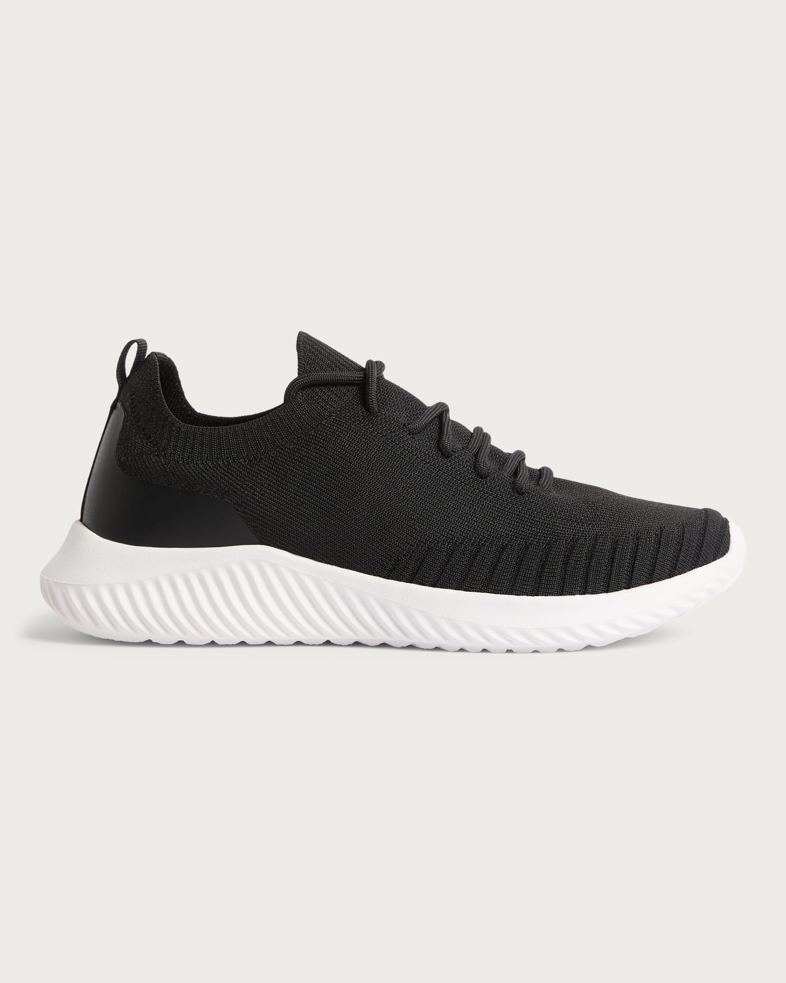 F&F Knitted Lace-Up Trainers in Black