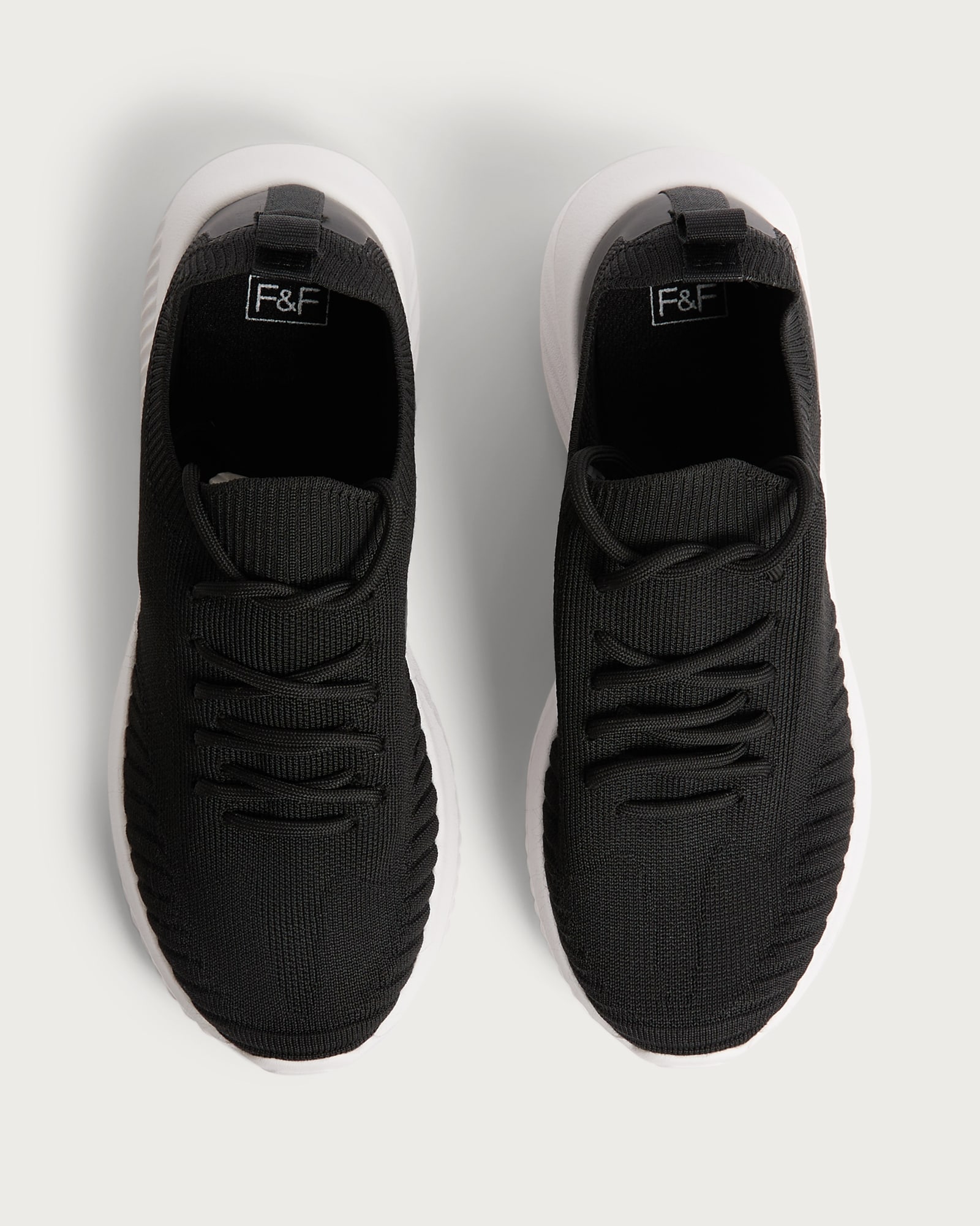 F&F Knitted Lace-Up Trainers in Black thumbnail 2