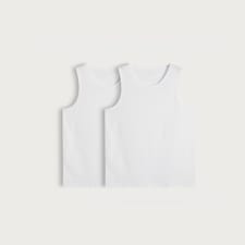 F&F 2-Pack Pure Cotton Sleeveless Vests in White
