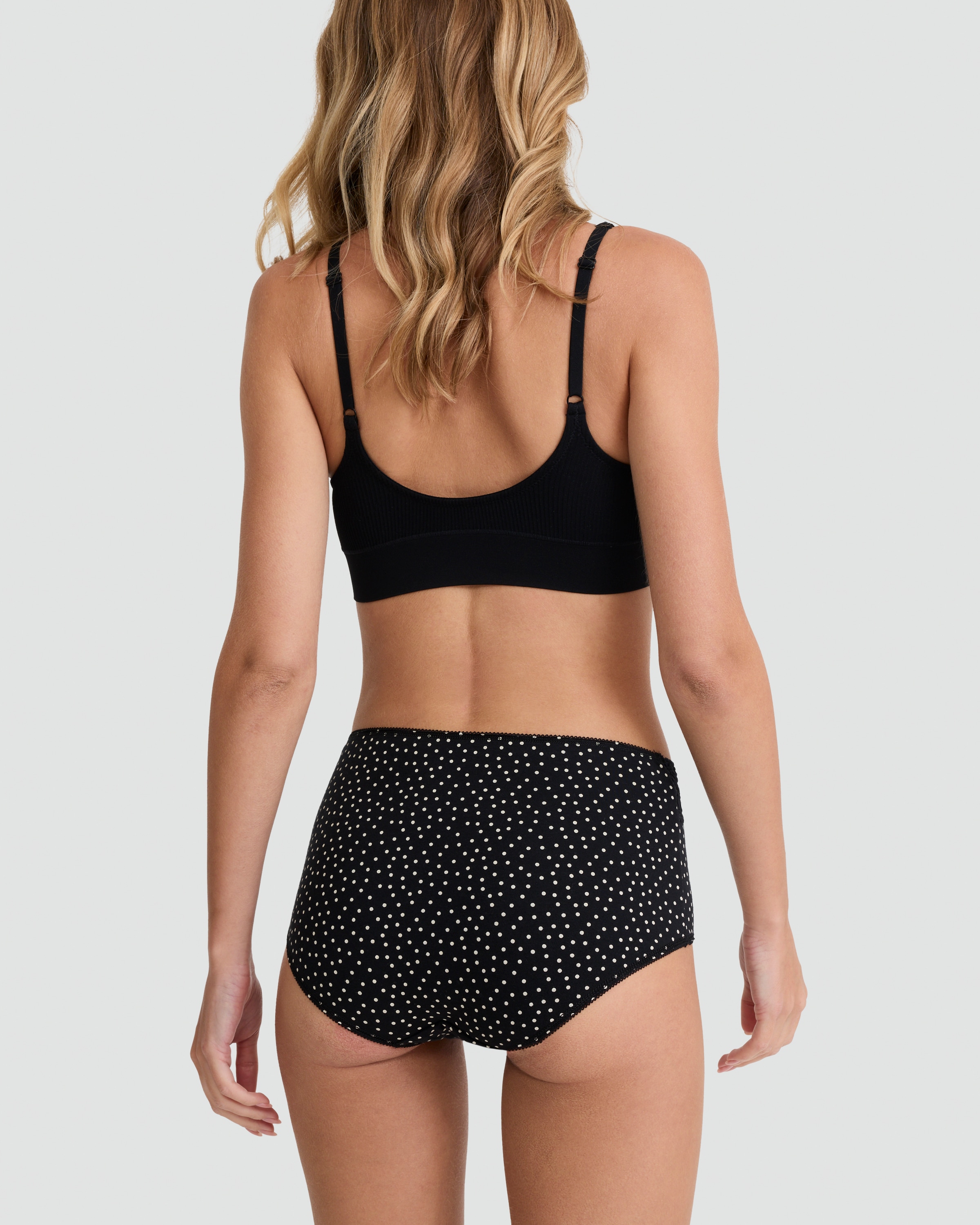 F&F 5-Pack Cotton Rich Full Brief Lace Trim Knickers in Black thumbnail 2