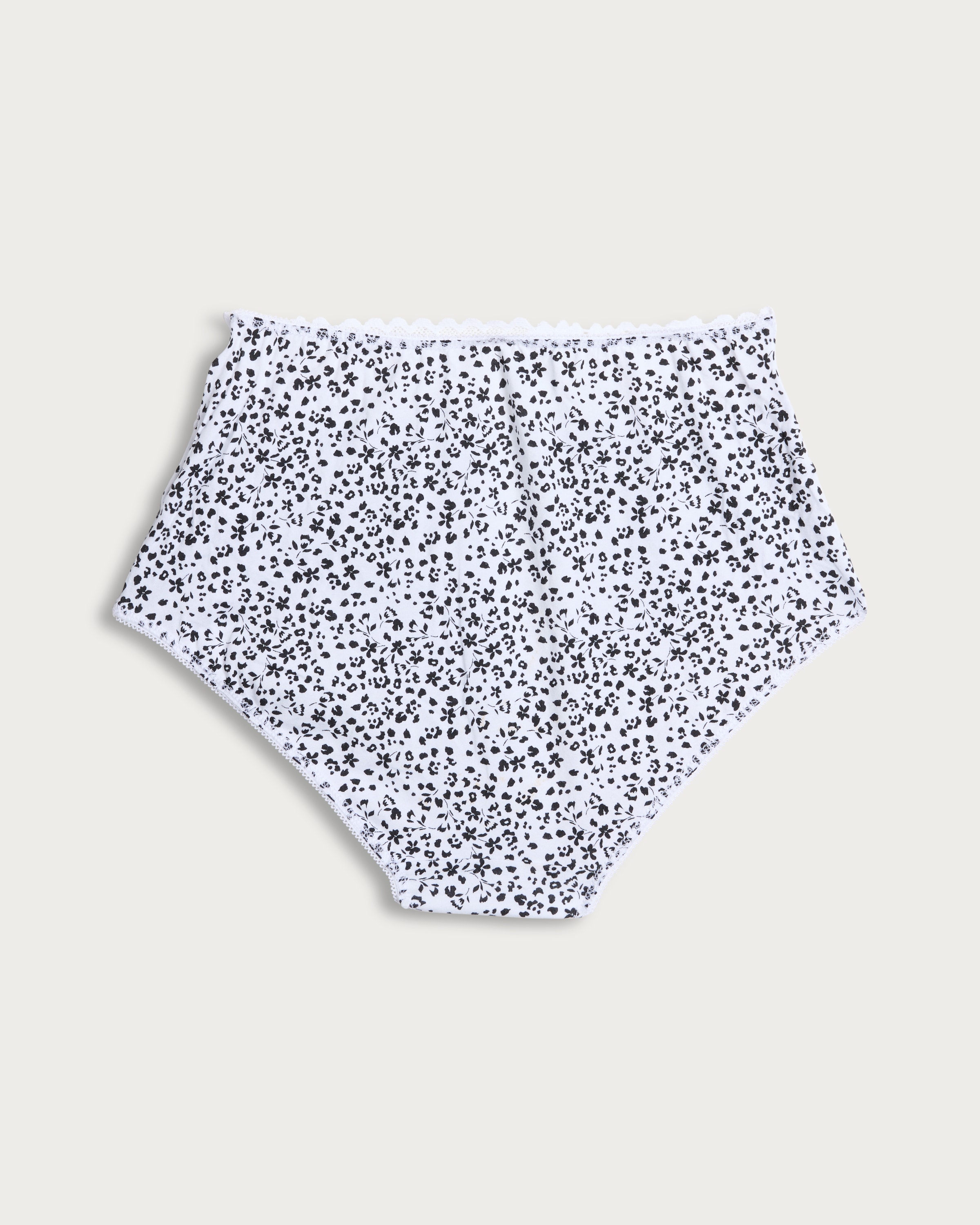 F&F 5-Pack Cotton Rich Full Brief Lace Trim Knickers in Black thumbnail 5