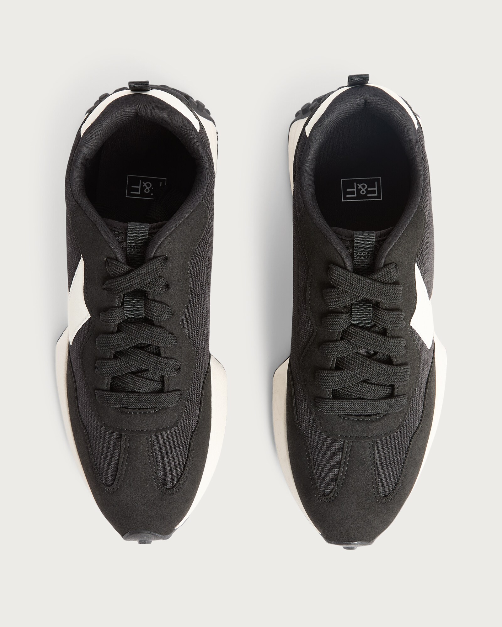 F&F Lace Up Runner Trainers in Black thumbnail 2
