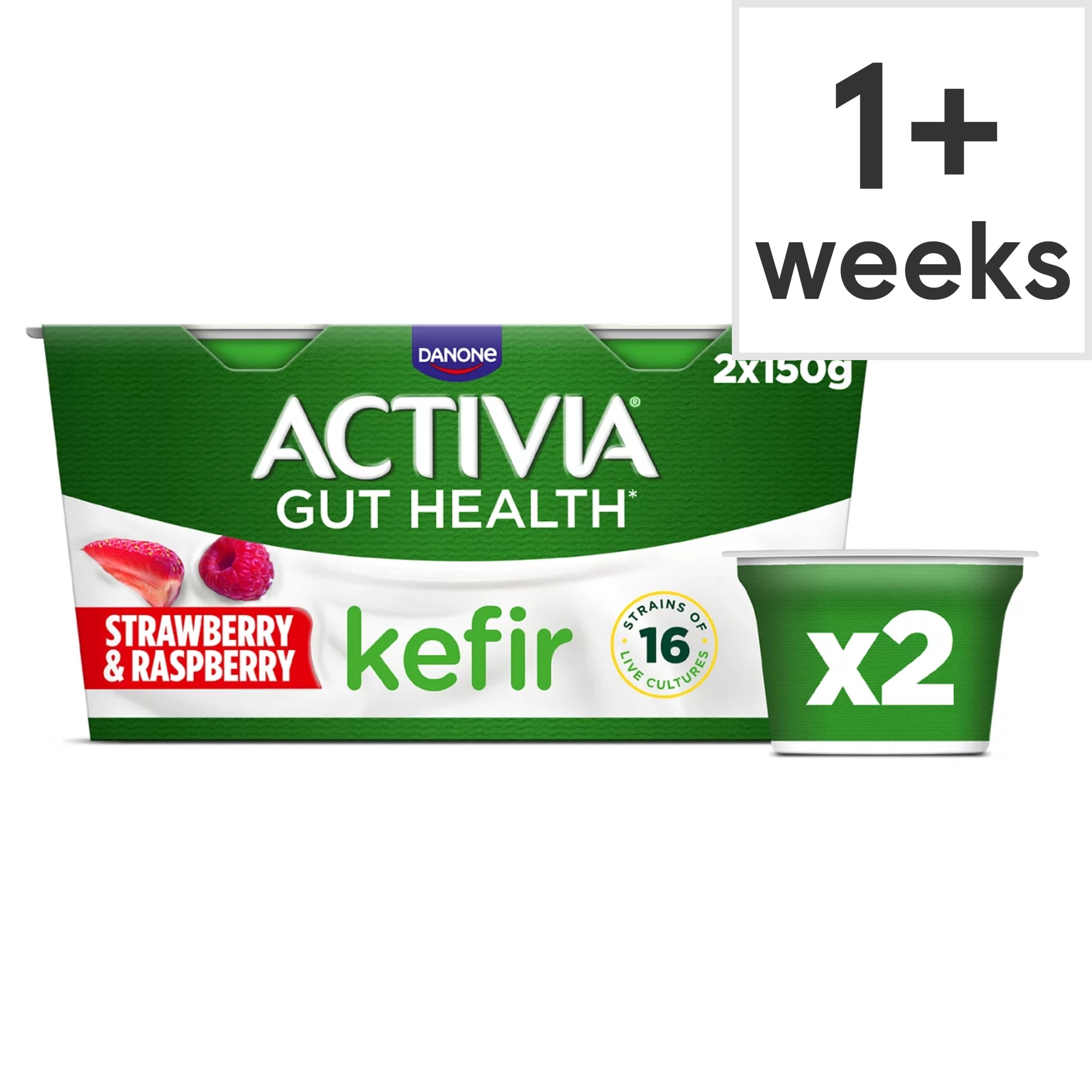 Activia Strawberry & Raspberry Kefir 2 x 150g