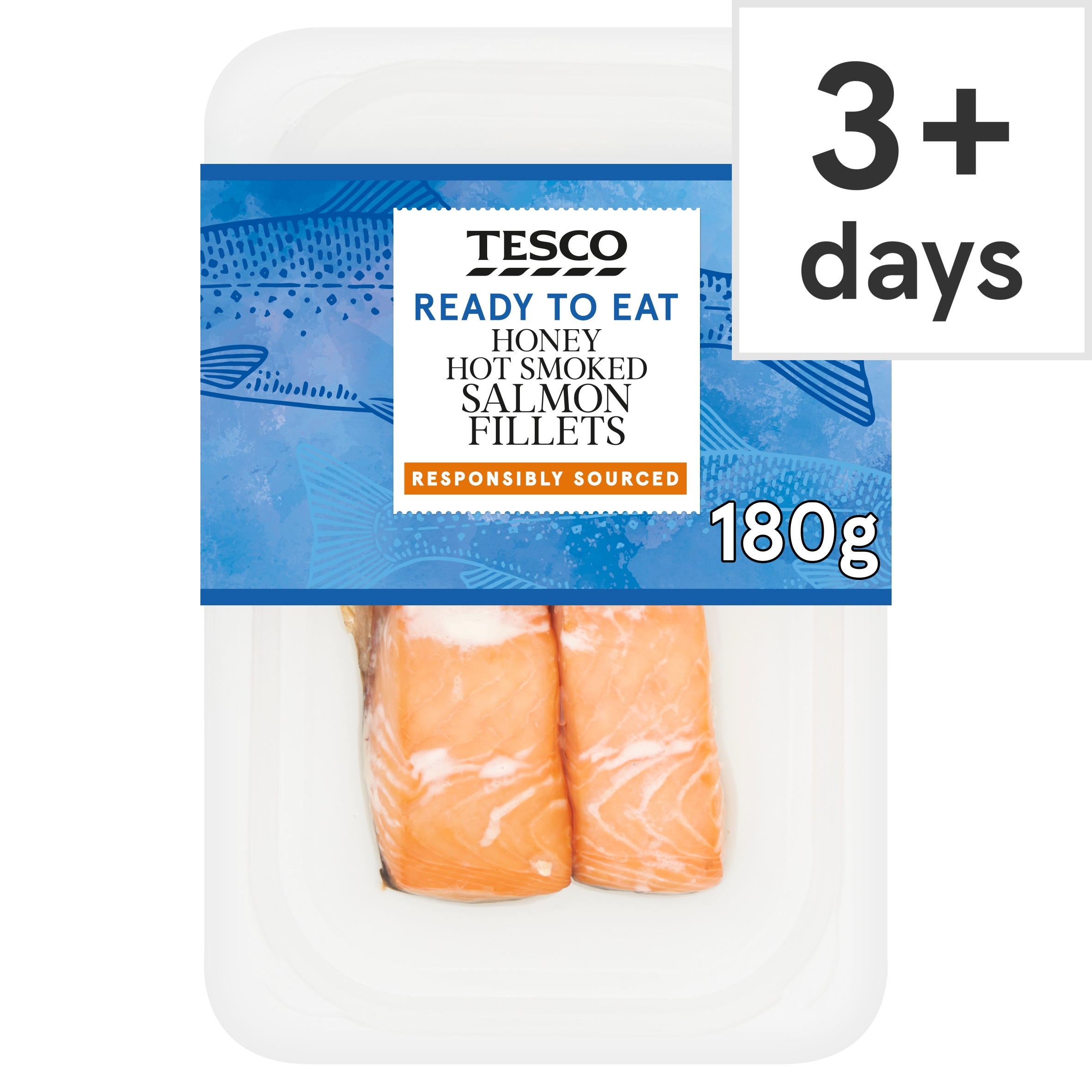 Tesco Ready To Eat Honey Hot Smoked Salmon Fillets 180g