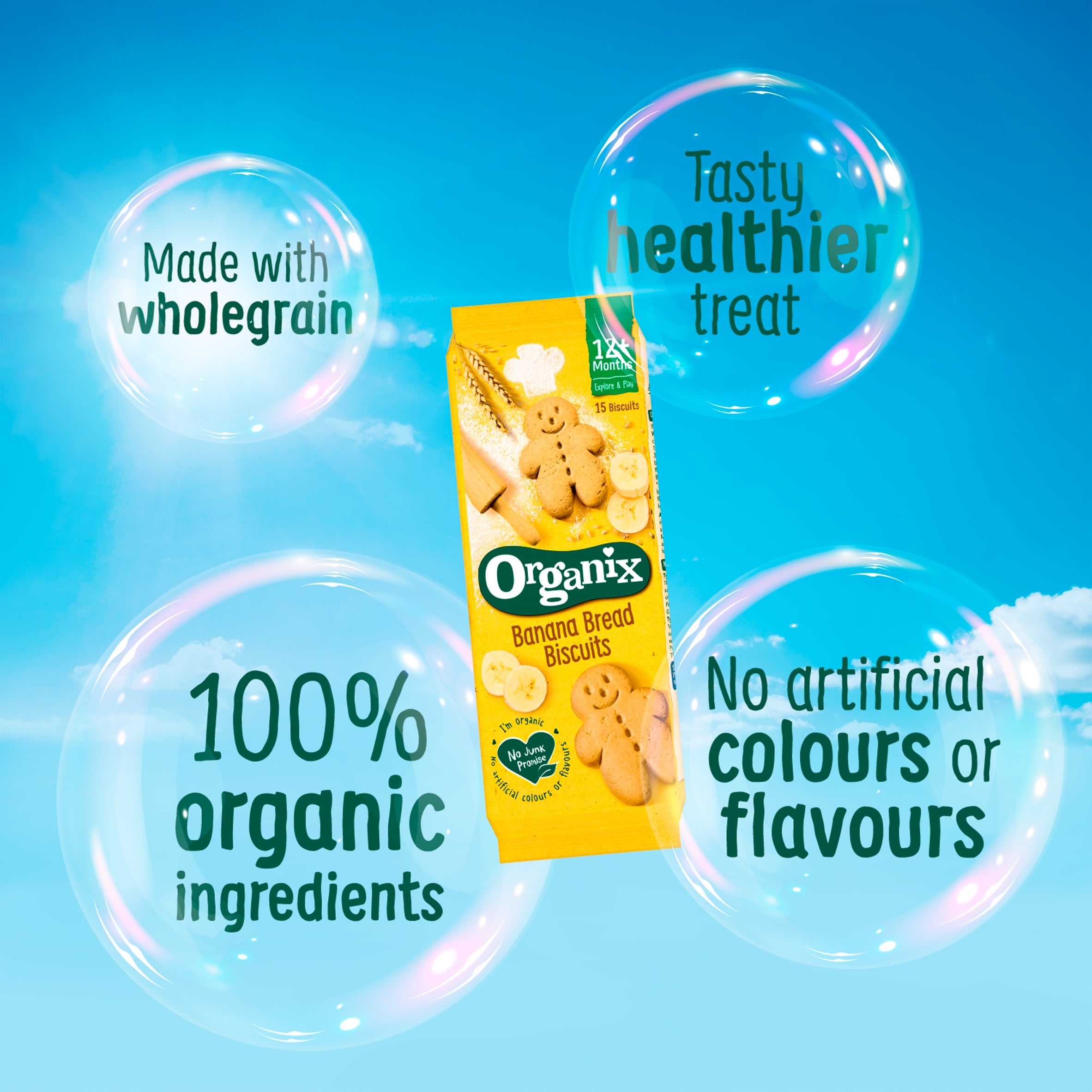 Organix Banana Bread Biscuits 135g thumbnail 2
