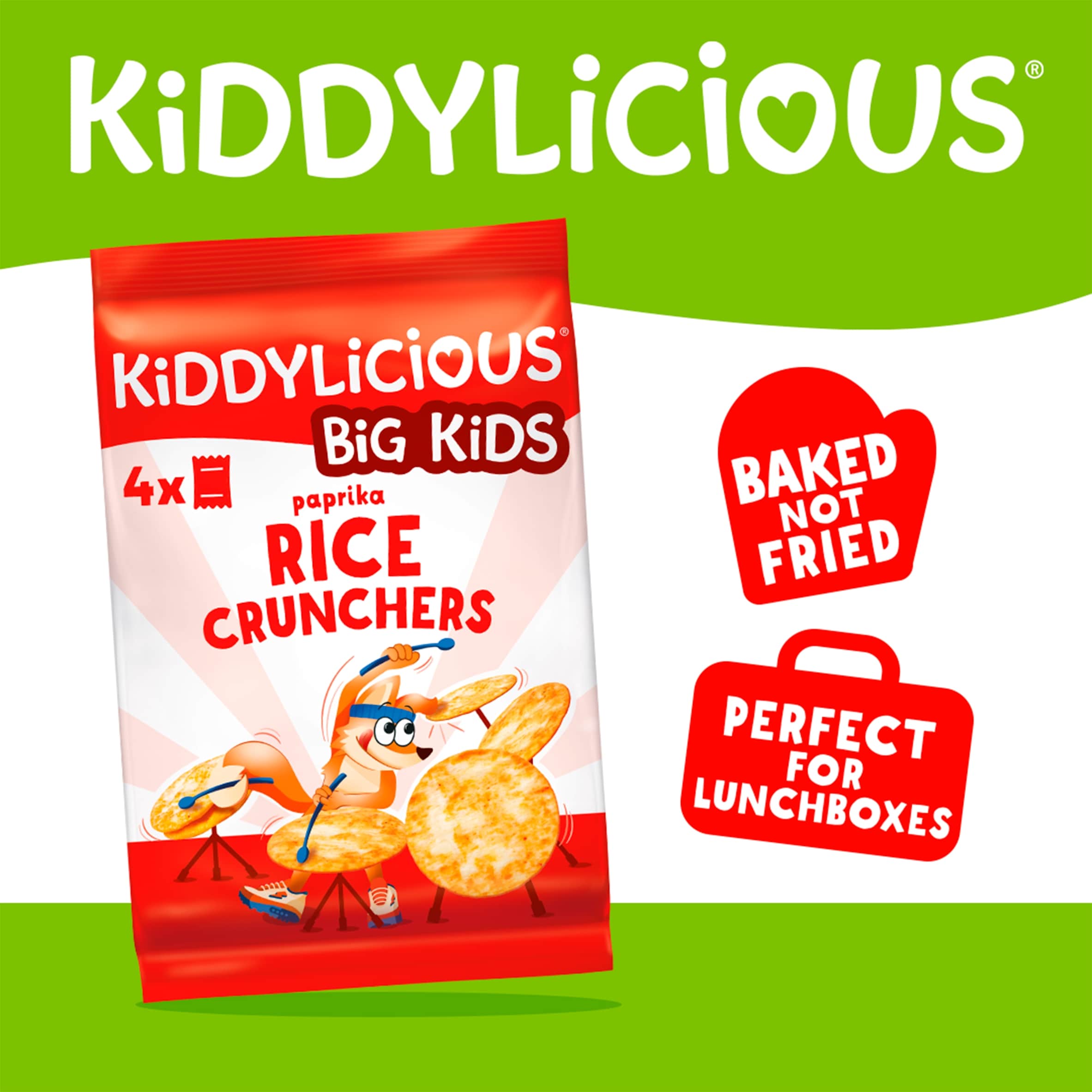 Kiddylicious Big Kids Paprika Rice Crunchers 4x15g thumbnail 2