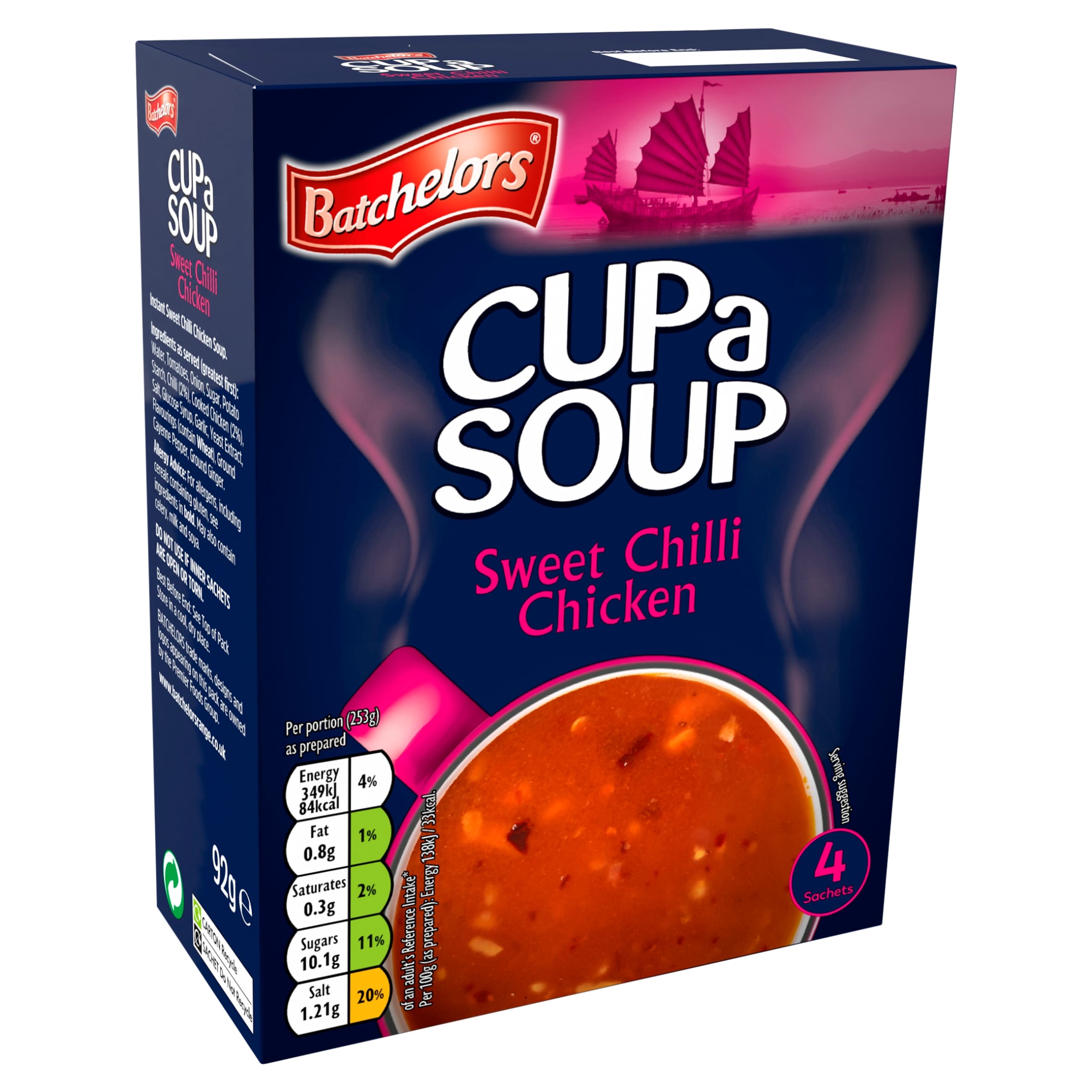 Batchelors Cup a Soup Sweet Chilli Chicken 4 pack 92g thumbnail 2