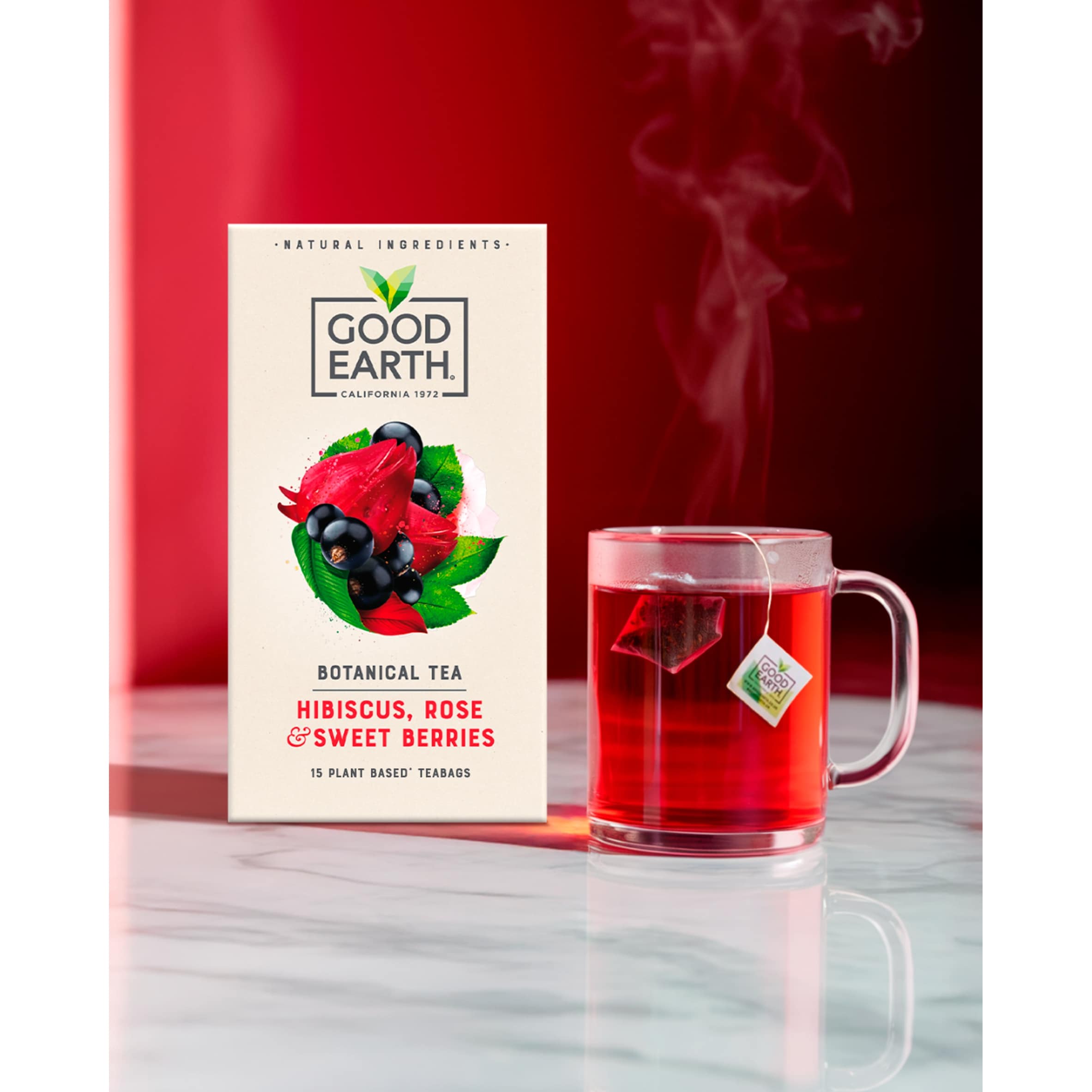 Good Earth Botanical Tea Hibiscus, Rose & Sweet Berries 15 teabags  thumbnail 4