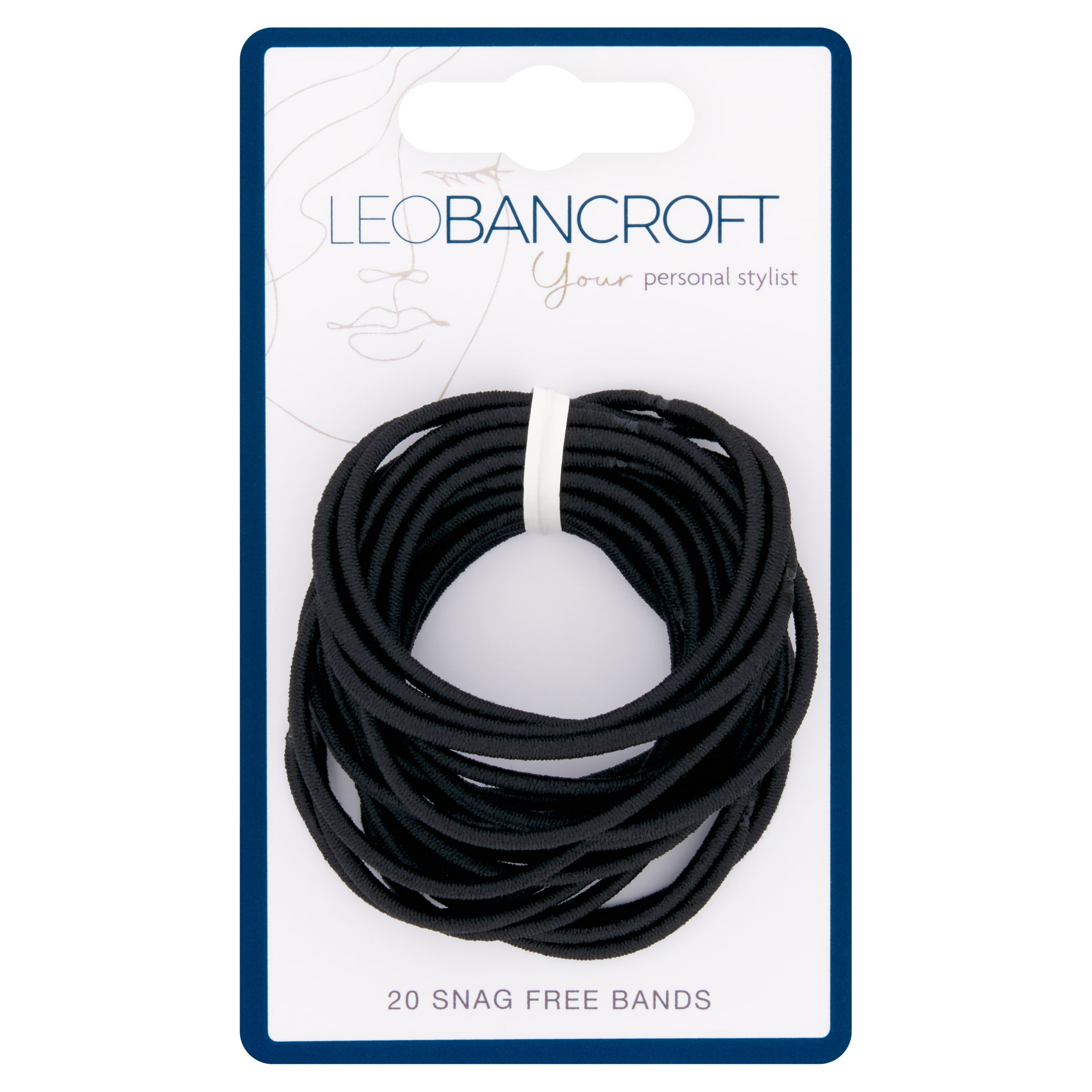 Leo Bancroft Snagfree Narrow Hairbands Black 20 Pack