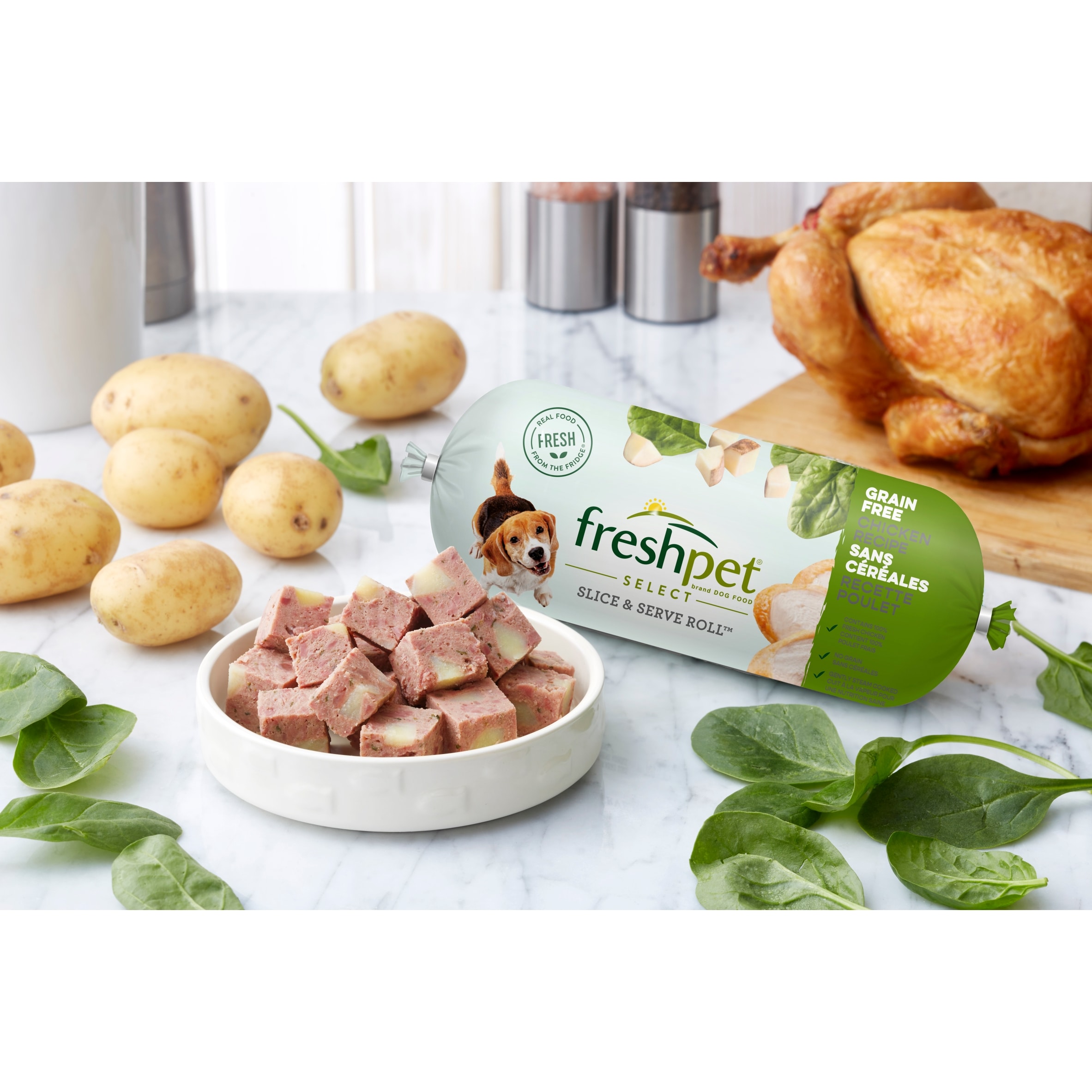 Freshpet Grain Free Chicken & Turkey with Potato & Spinach Fresh Dog Food Roll 700g thumbnail 4