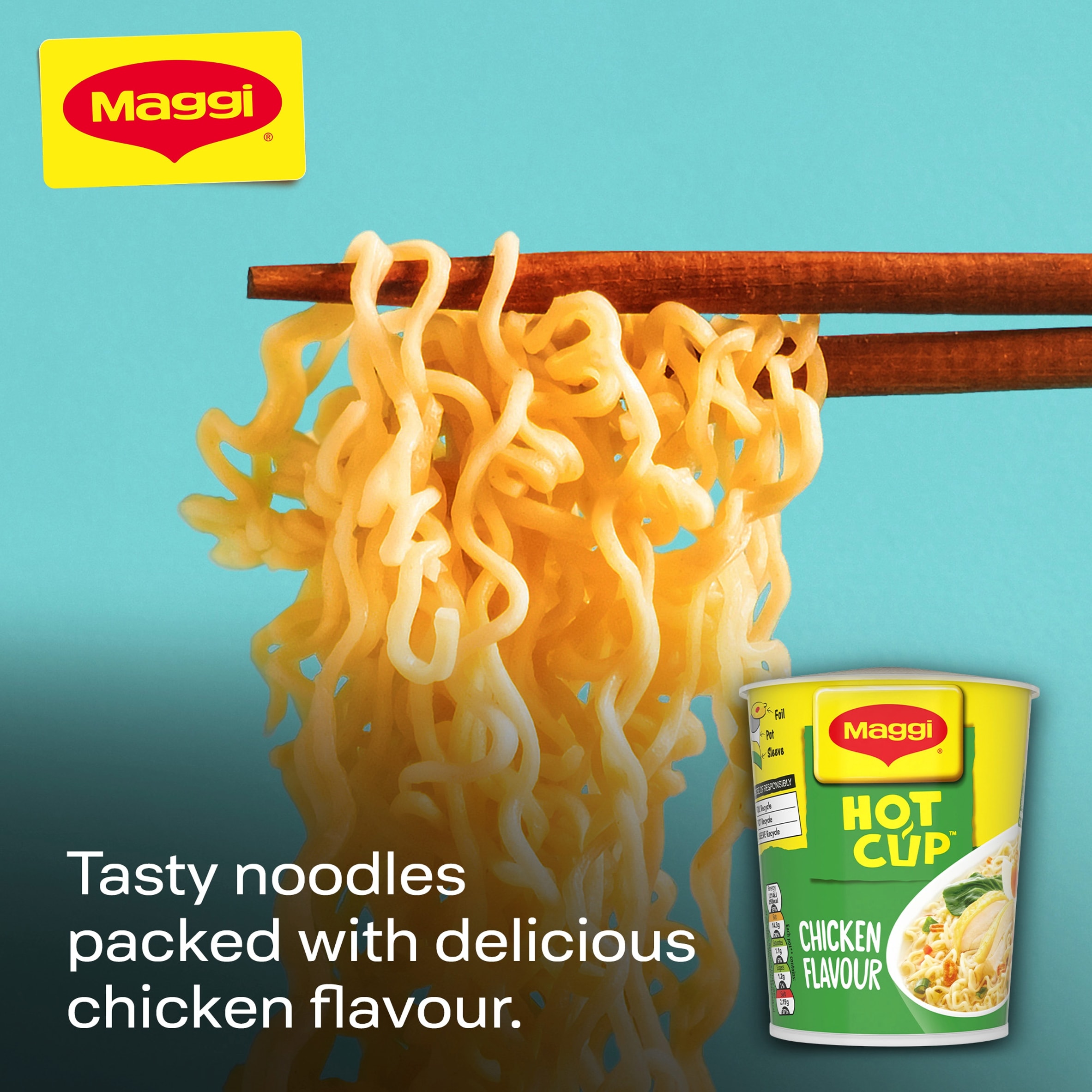 Maggi Hot Cup Chicken Noodles Pot 59.2g thumbnail 2