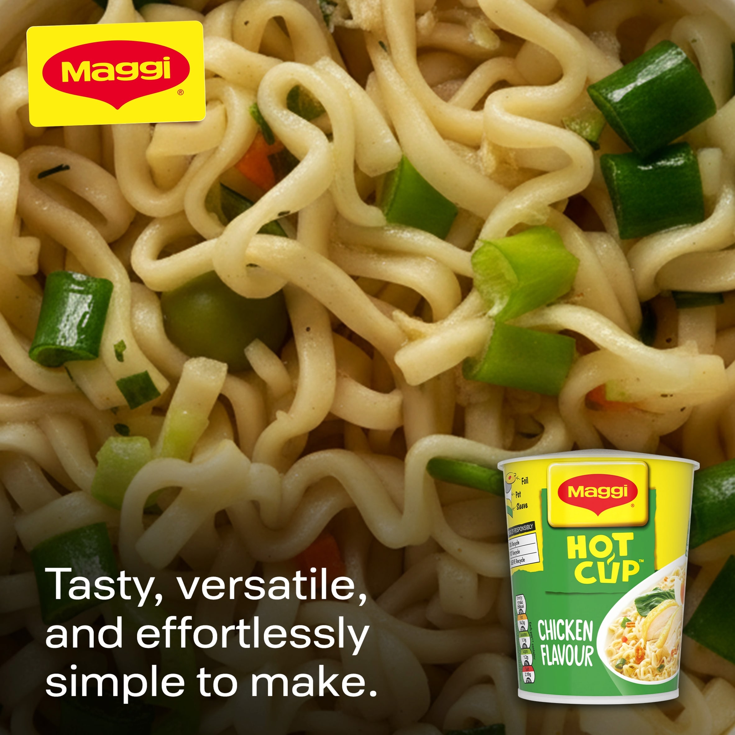 Maggi Hot Cup Chicken Noodles Pot 59.2g thumbnail 3
