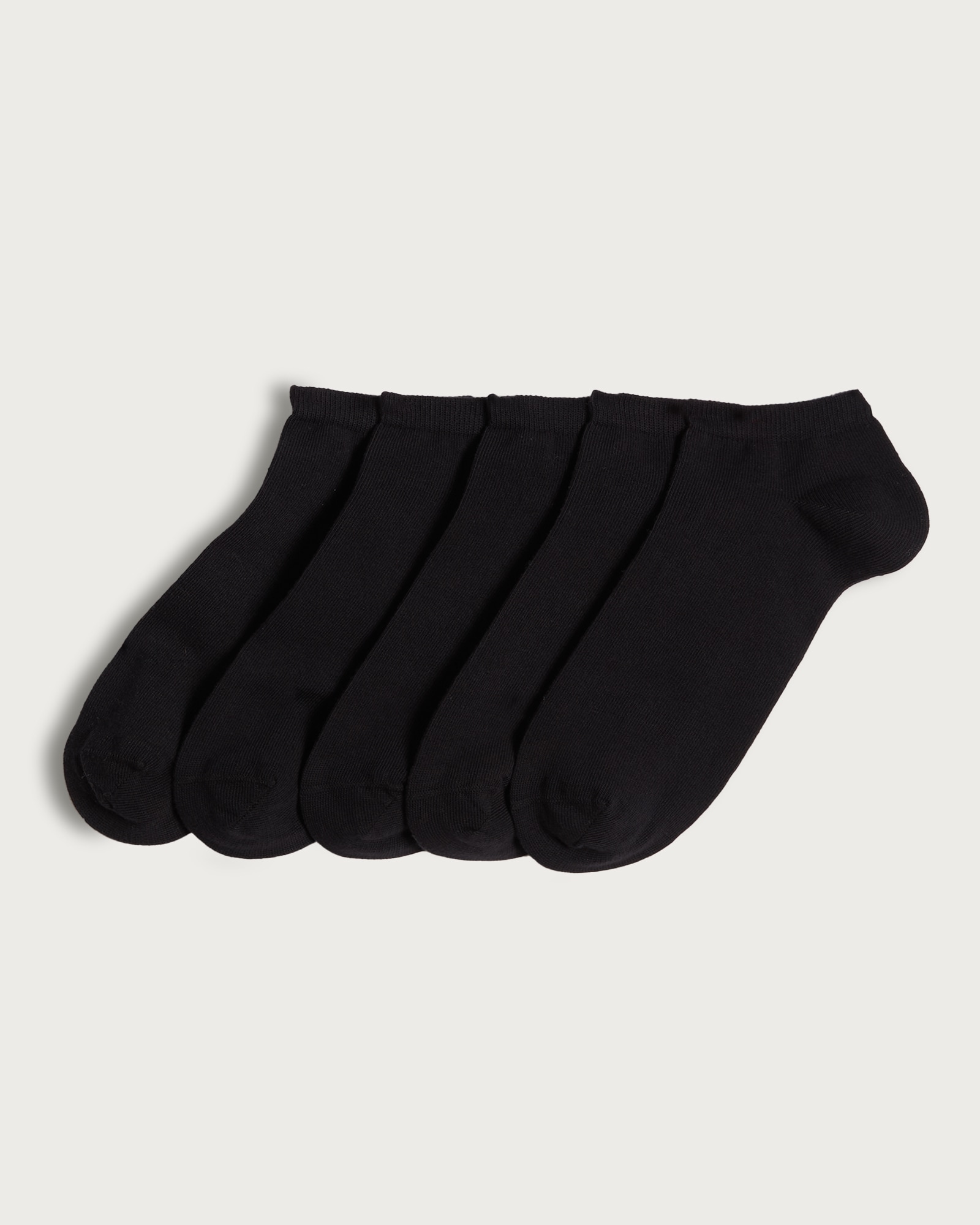 F&F 5-Pack Cotton Rich Trainer Socks  in Black