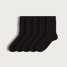 F&F 5-Pack Cotton Rich Ankle Socks in Black