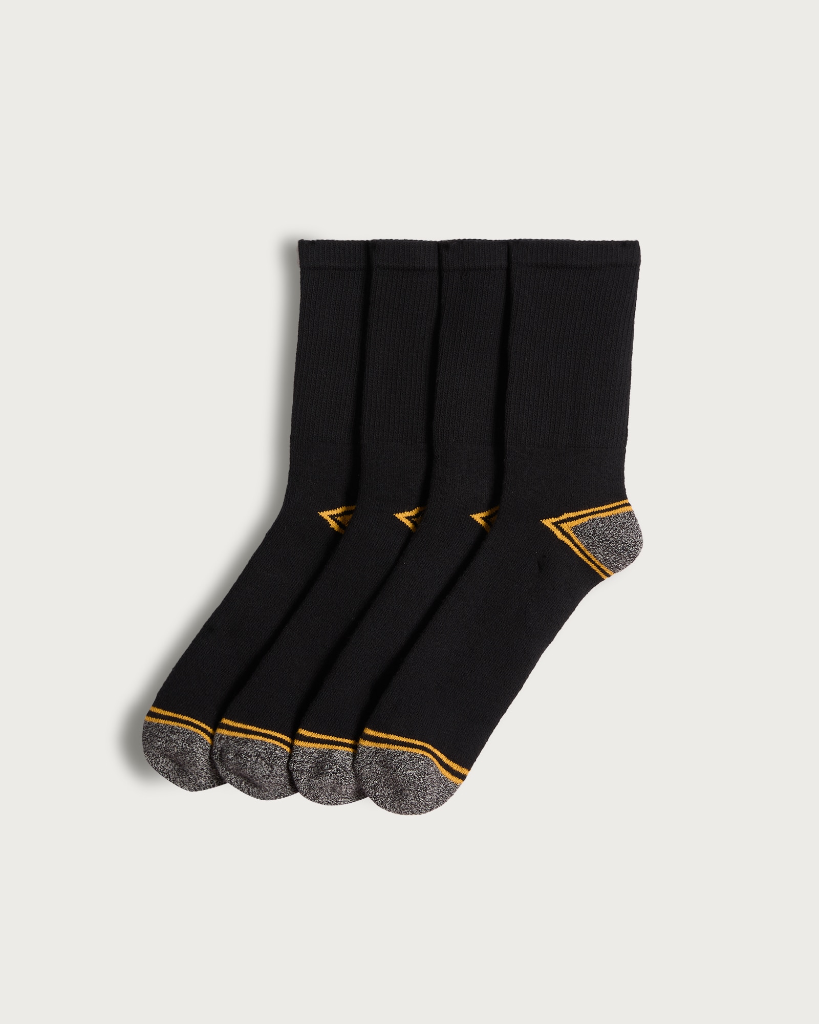 F&F 4-Pack Cotton Rich Workwear Socks  in Black