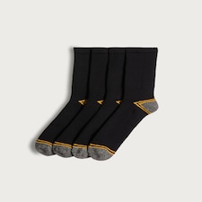 F&F 4-Pack Cotton Rich Workwear Socks in Black