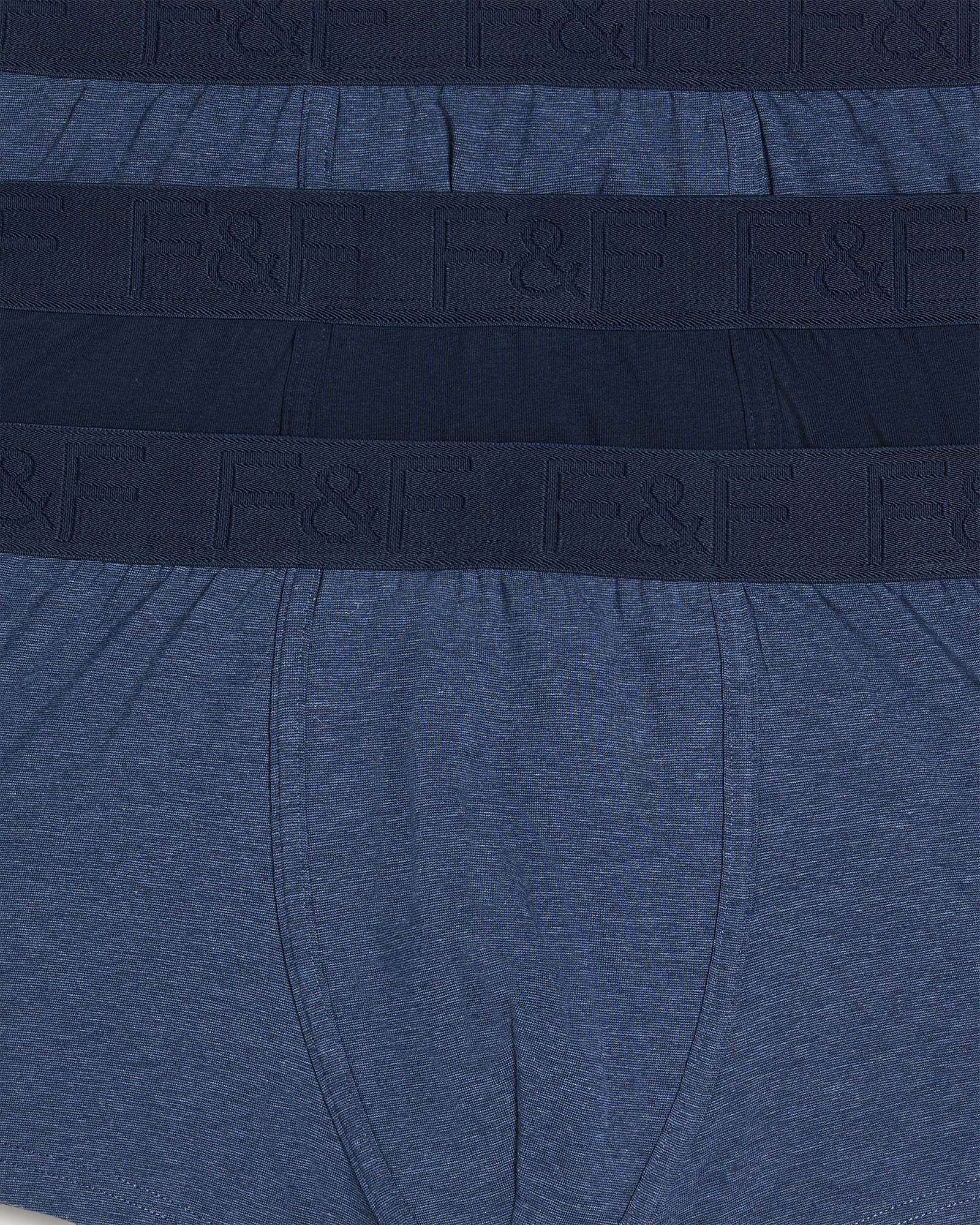F&F 3-Pack Cotton Rich Hipster Boxers in Navy thumbnail 3