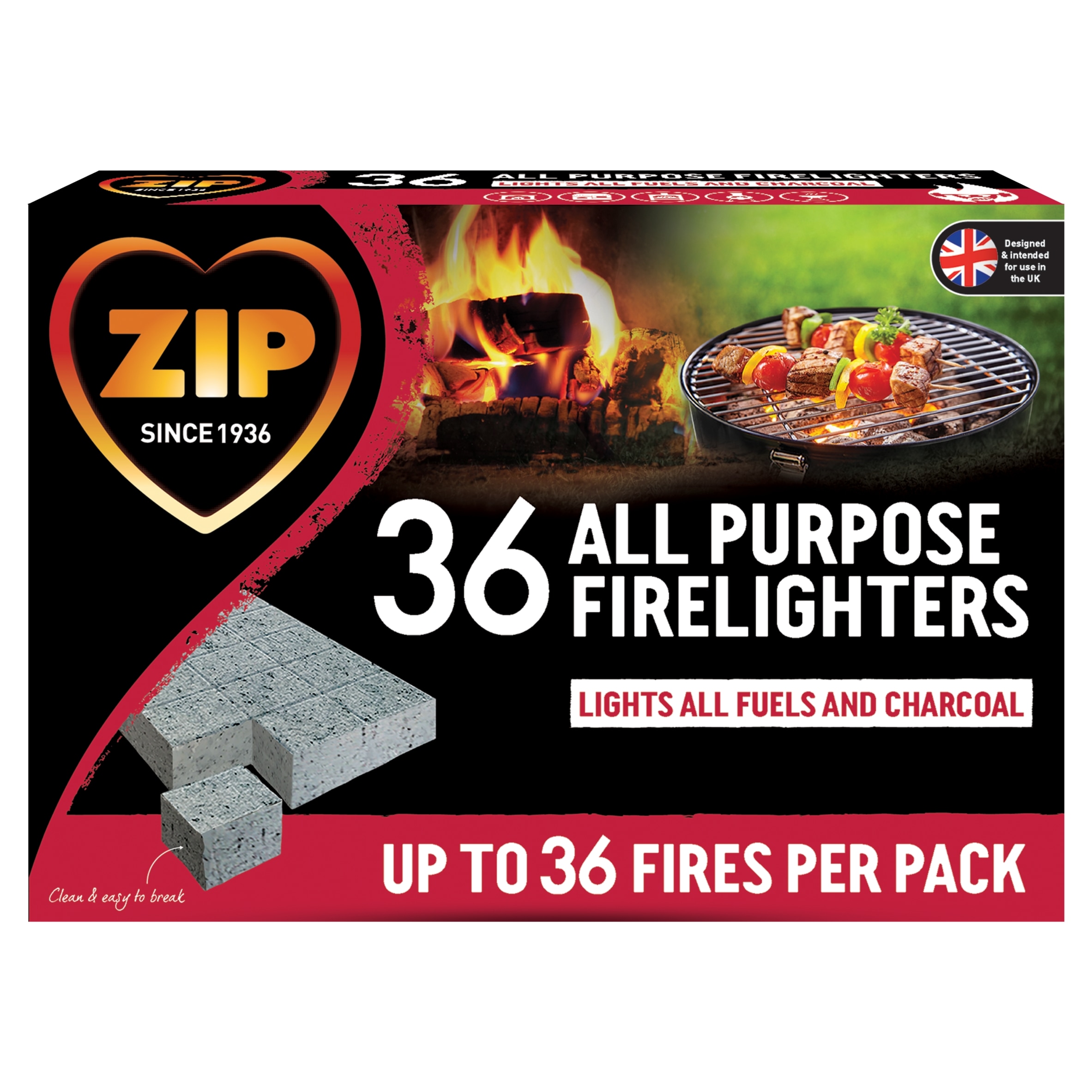 Zip All Purpose Firelighters 36 Pack