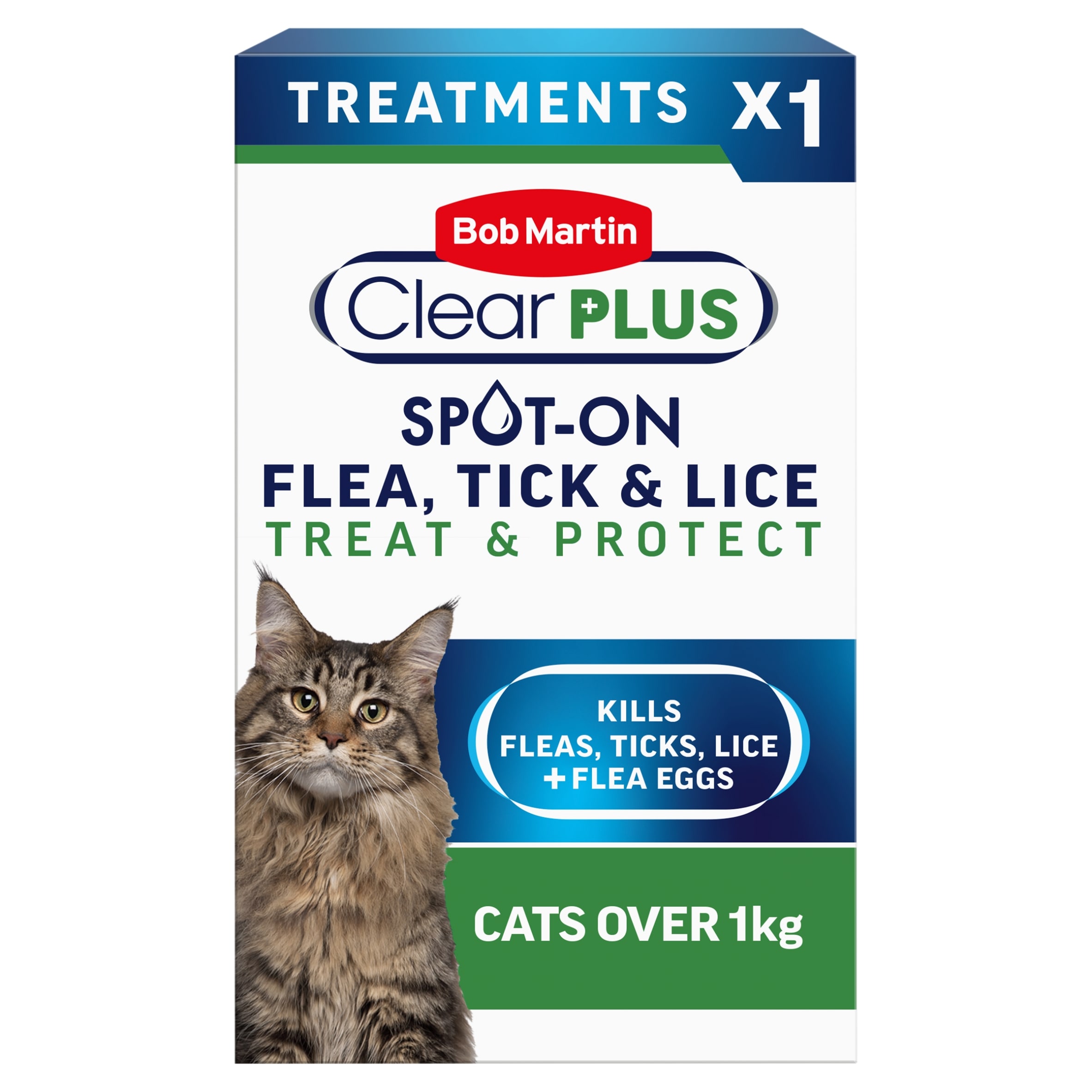 Bob Martin Clear Plus Spot On Flea & Tick Cat +1Kg 1 Pipette