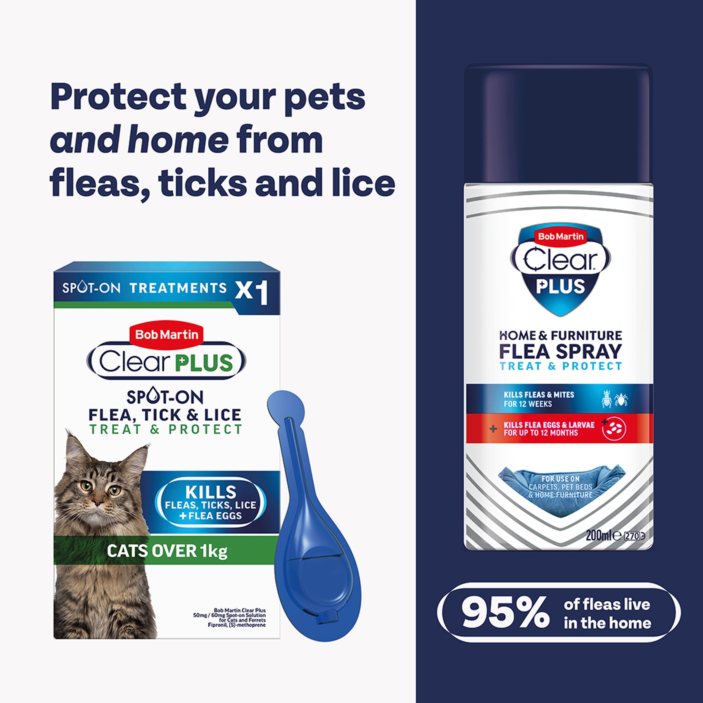 Bob Martin Clear Plus Spot On Flea & Tick Cat +1Kg 1 Pipette thumbnail 2