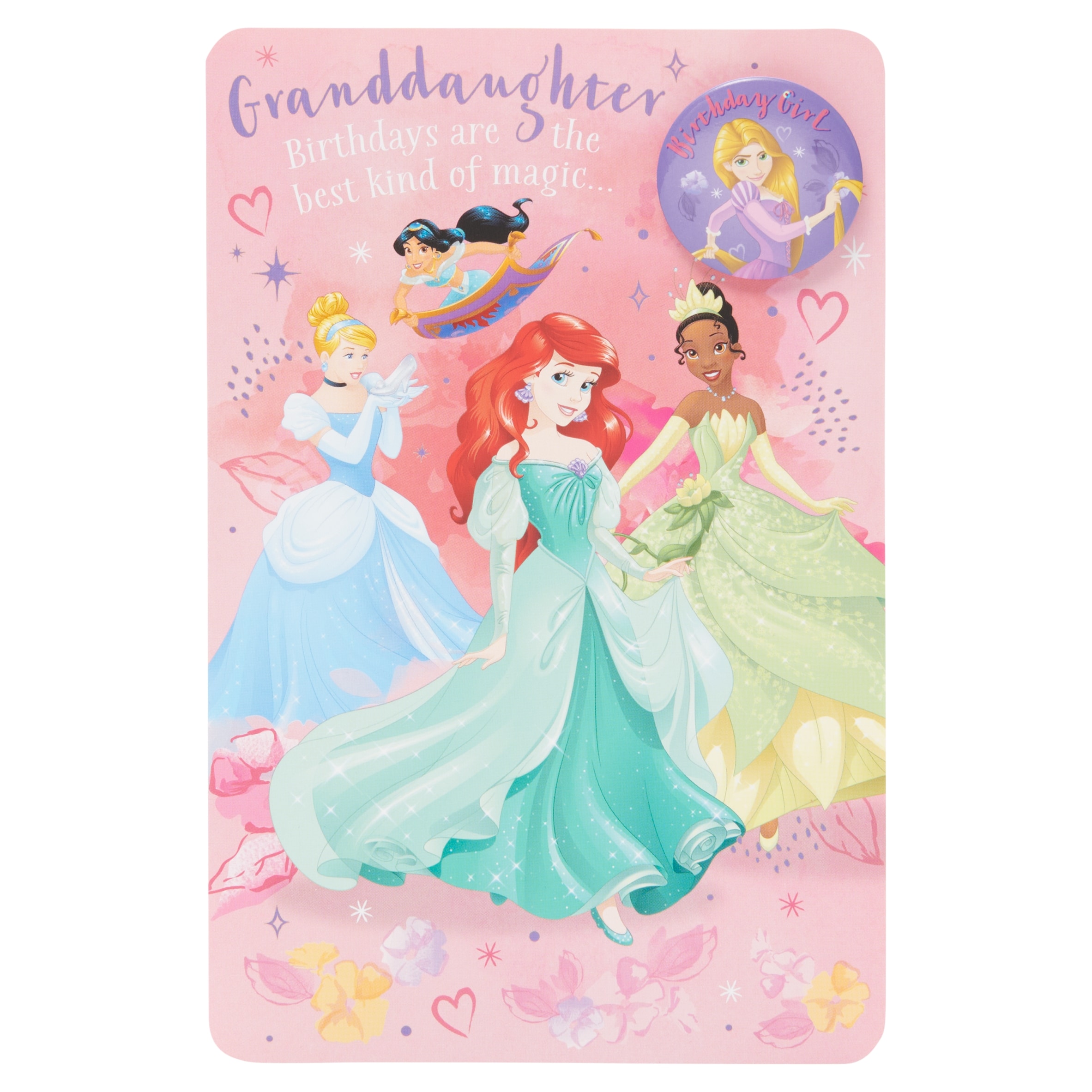Carlton Birthday Card Granddaughter Disney Princess (Badge)
