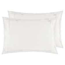 F&F Home White Washed Cotton Oxford Pillowcase Pair