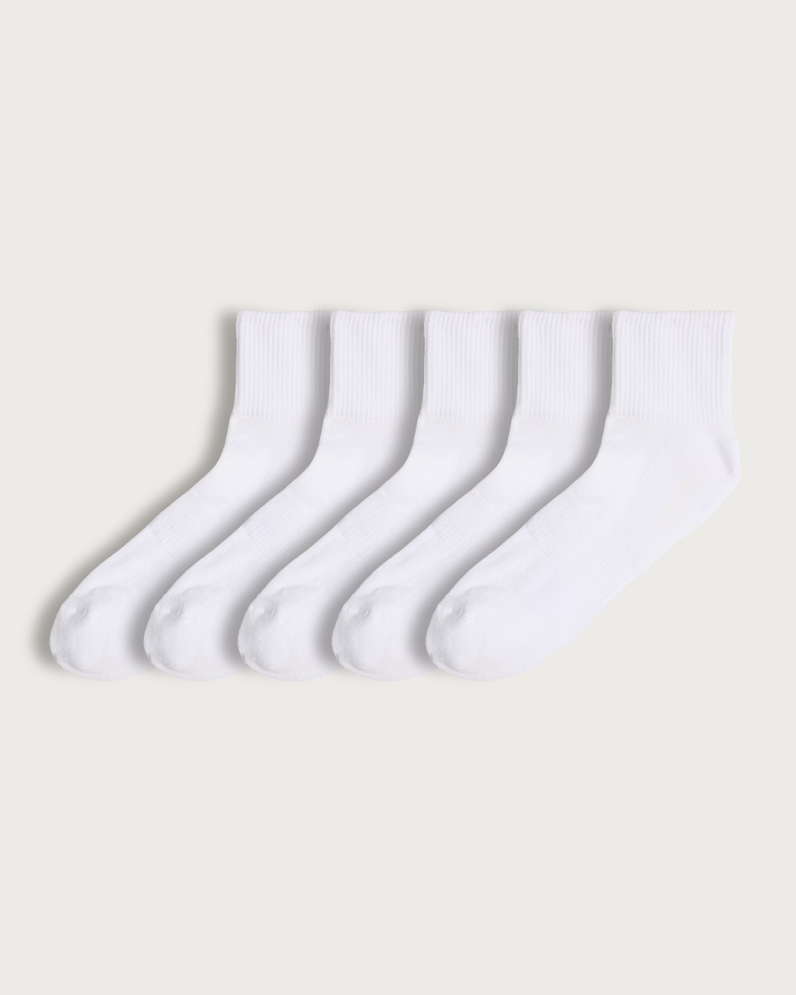 F&F Active 5-Pack Cotton Rich Sports Cropped Ankle Socks in White