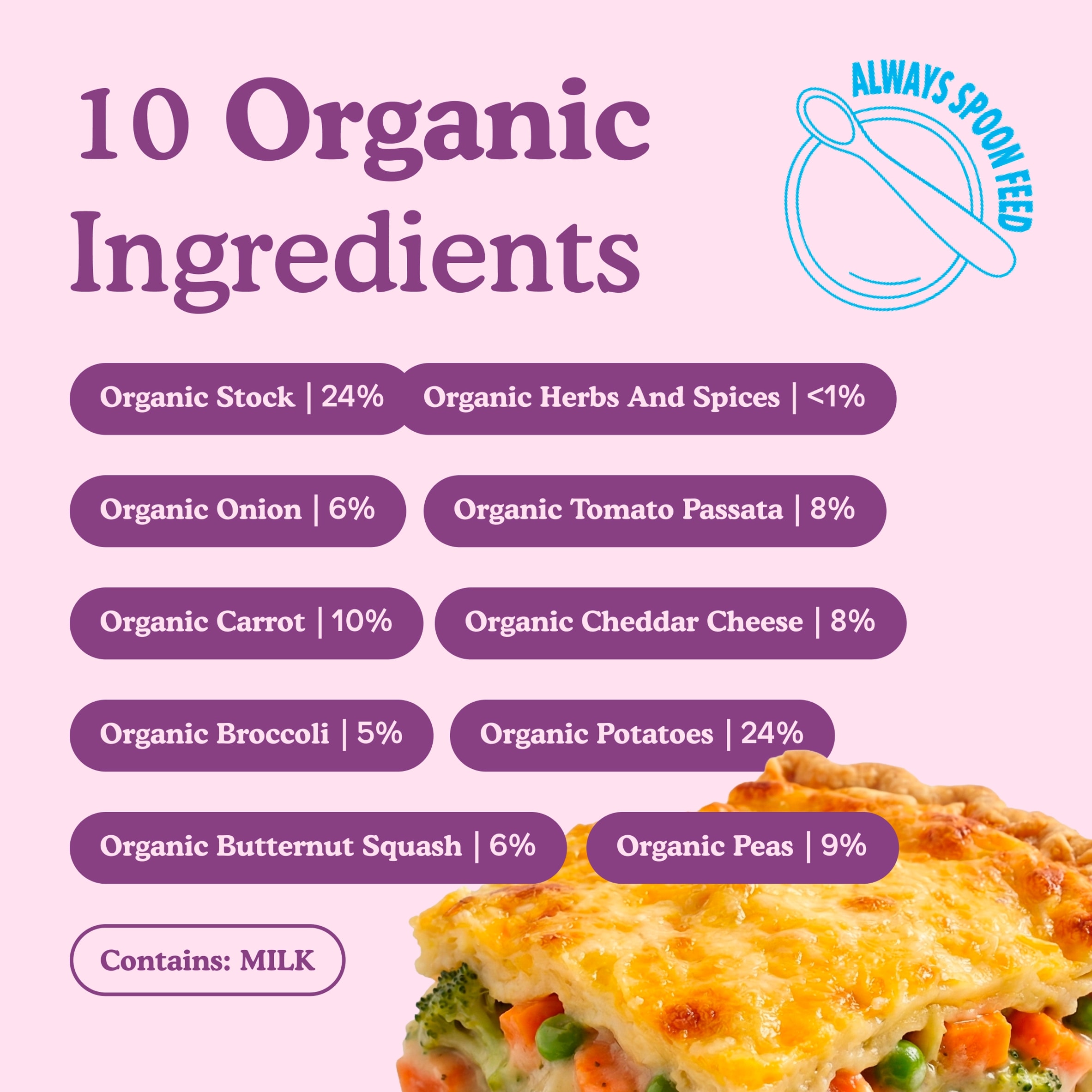 Little Freddie Organic Cheesy Pie with Vegetables Baby Food Pouch 7+ Months 130g thumbnail 3