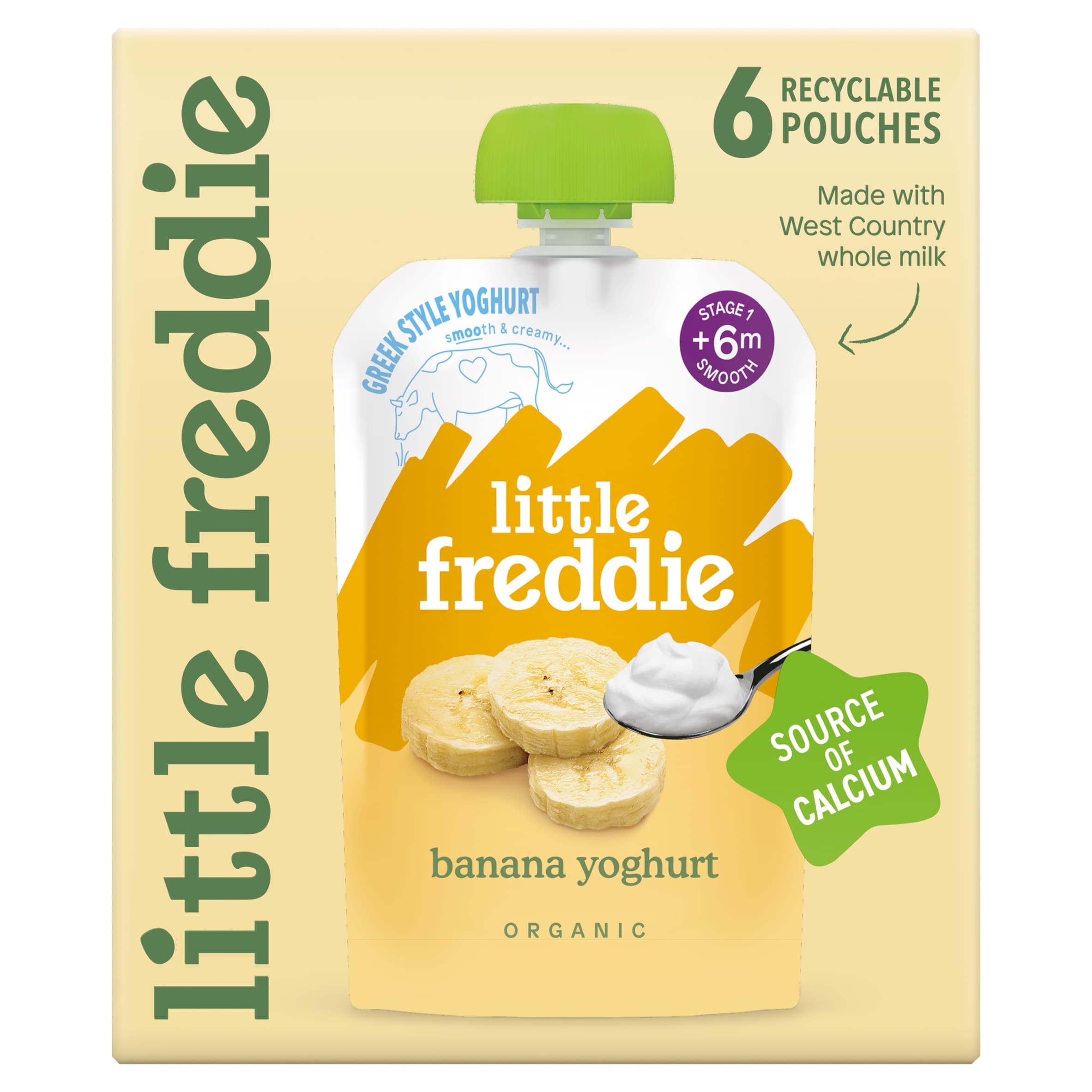 Little Freddie Organic Creamy Banana Greek Style Yoghurt Multipack