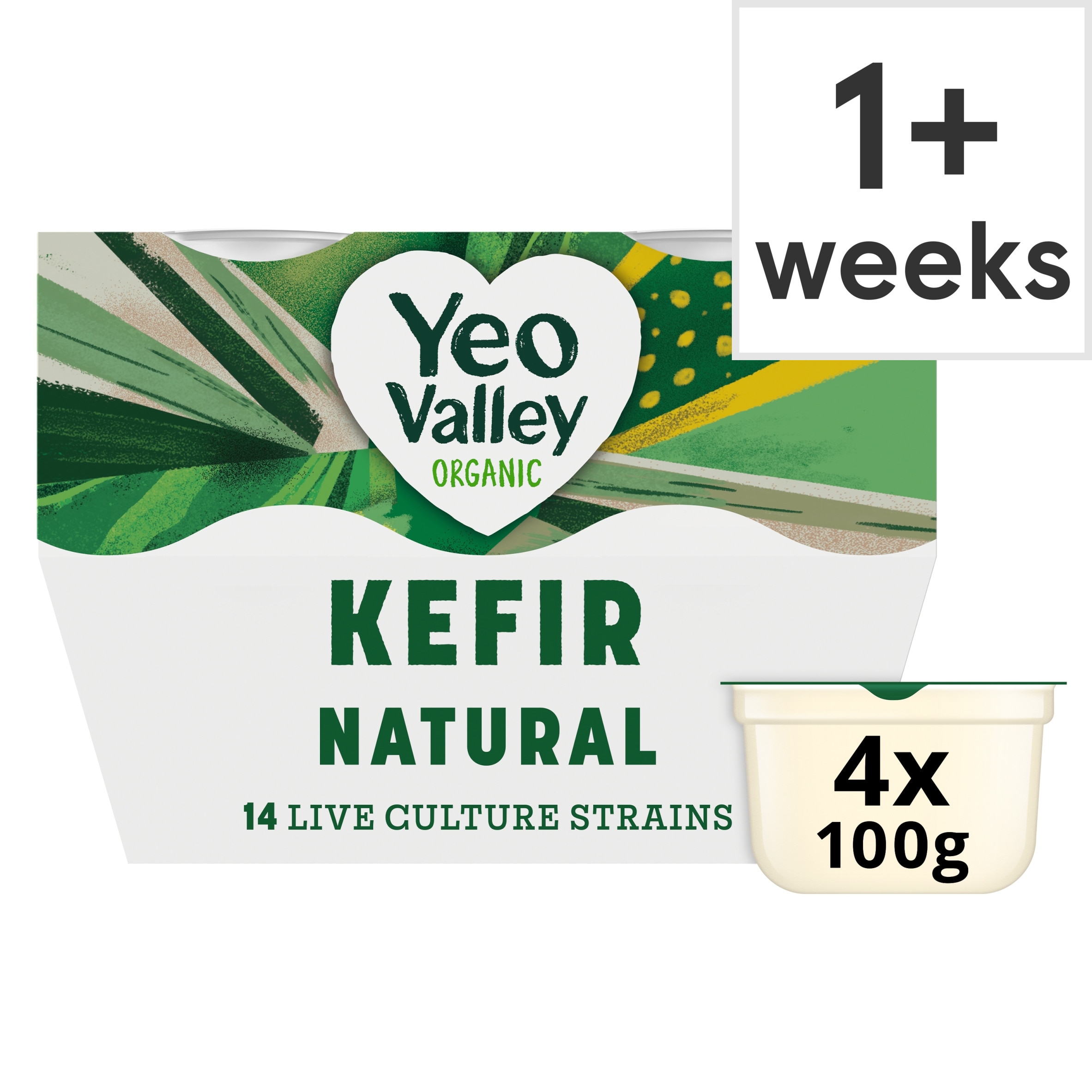 Yeo Valley Organic Gut Health Kefir Natural  4X100g