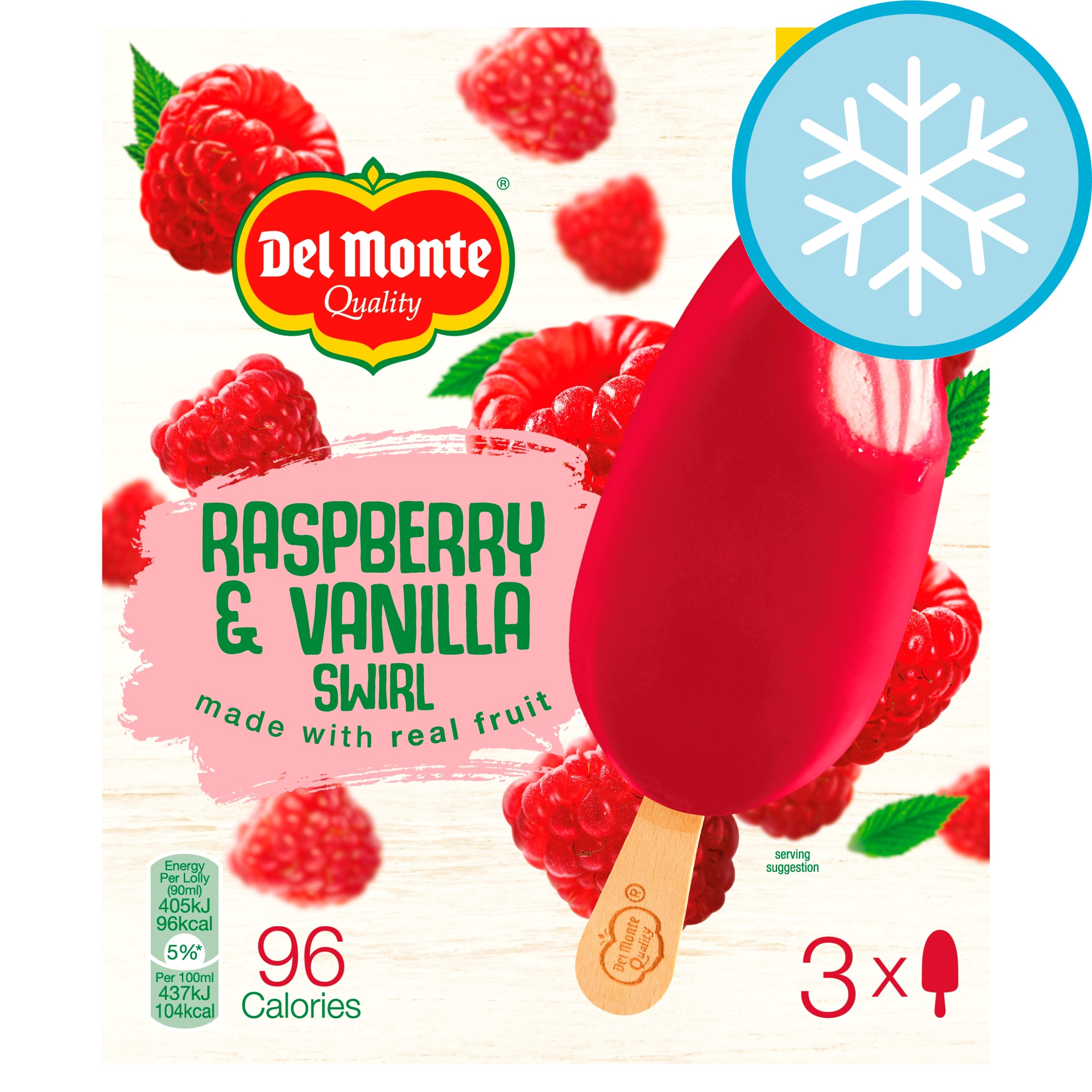 Del Monte Raspberry and Vanilla Ice Cream Stick