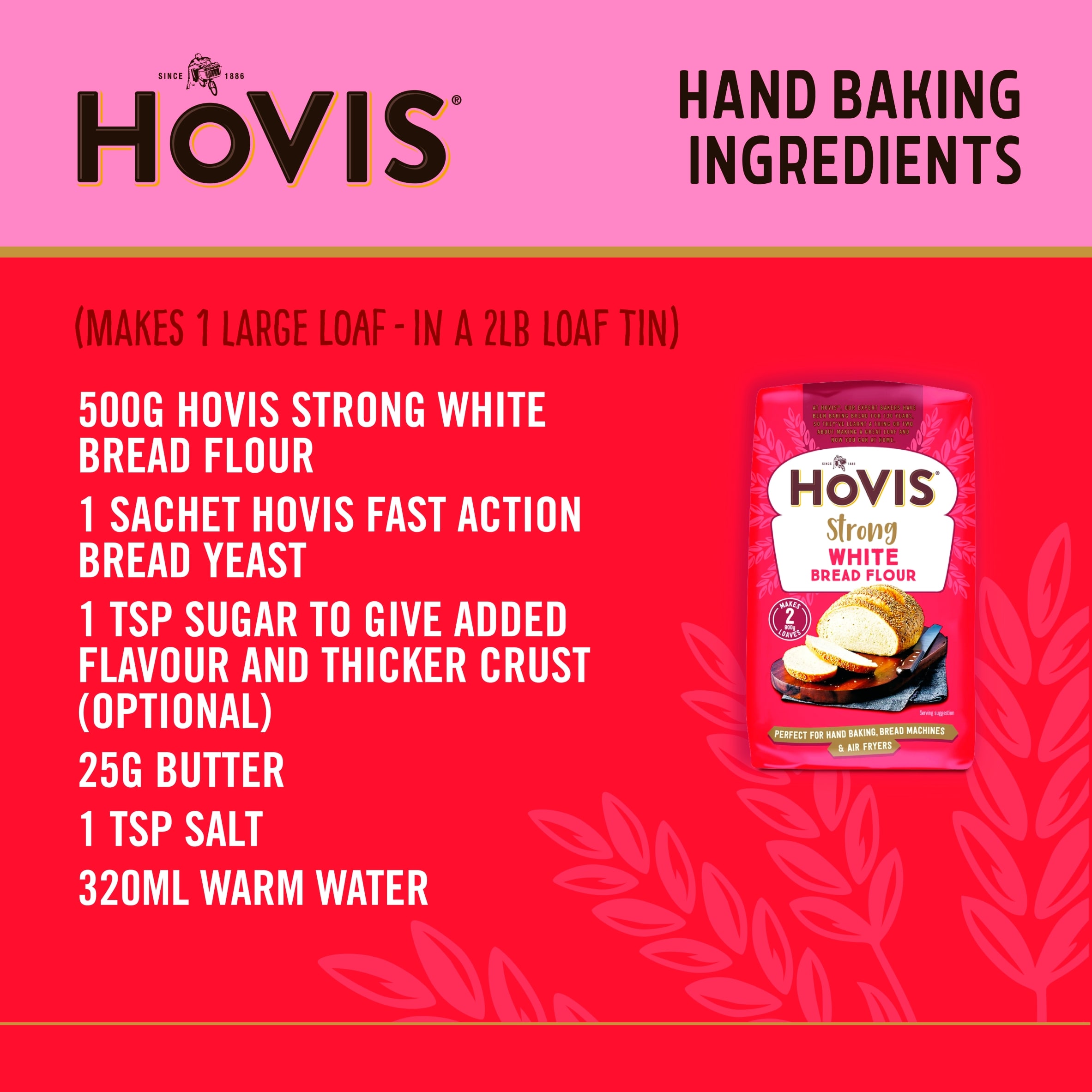 Hovis Baking Strong White Bread Flour 1kg thumbnail 3