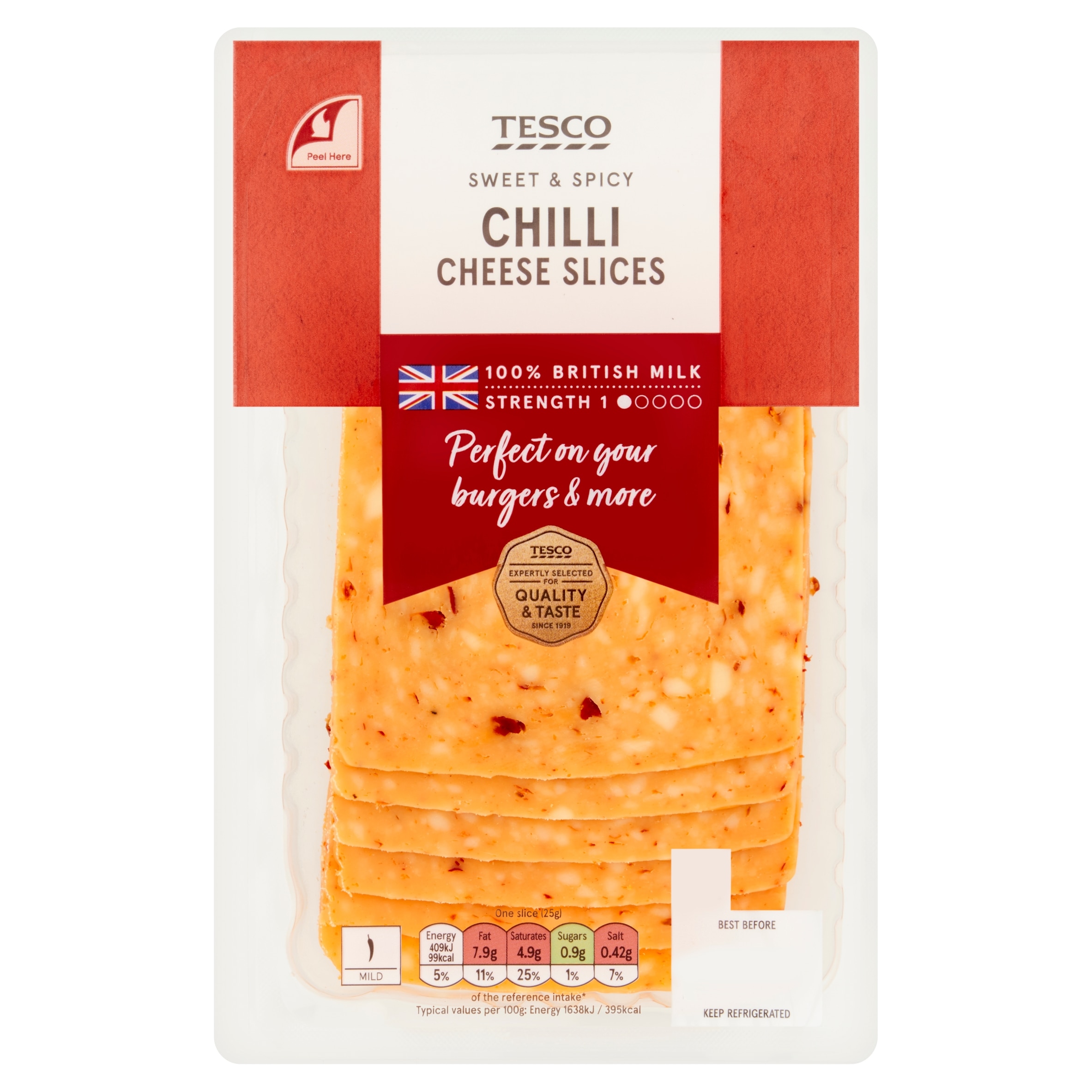 Tesco Chilli Cheese Slices 150g