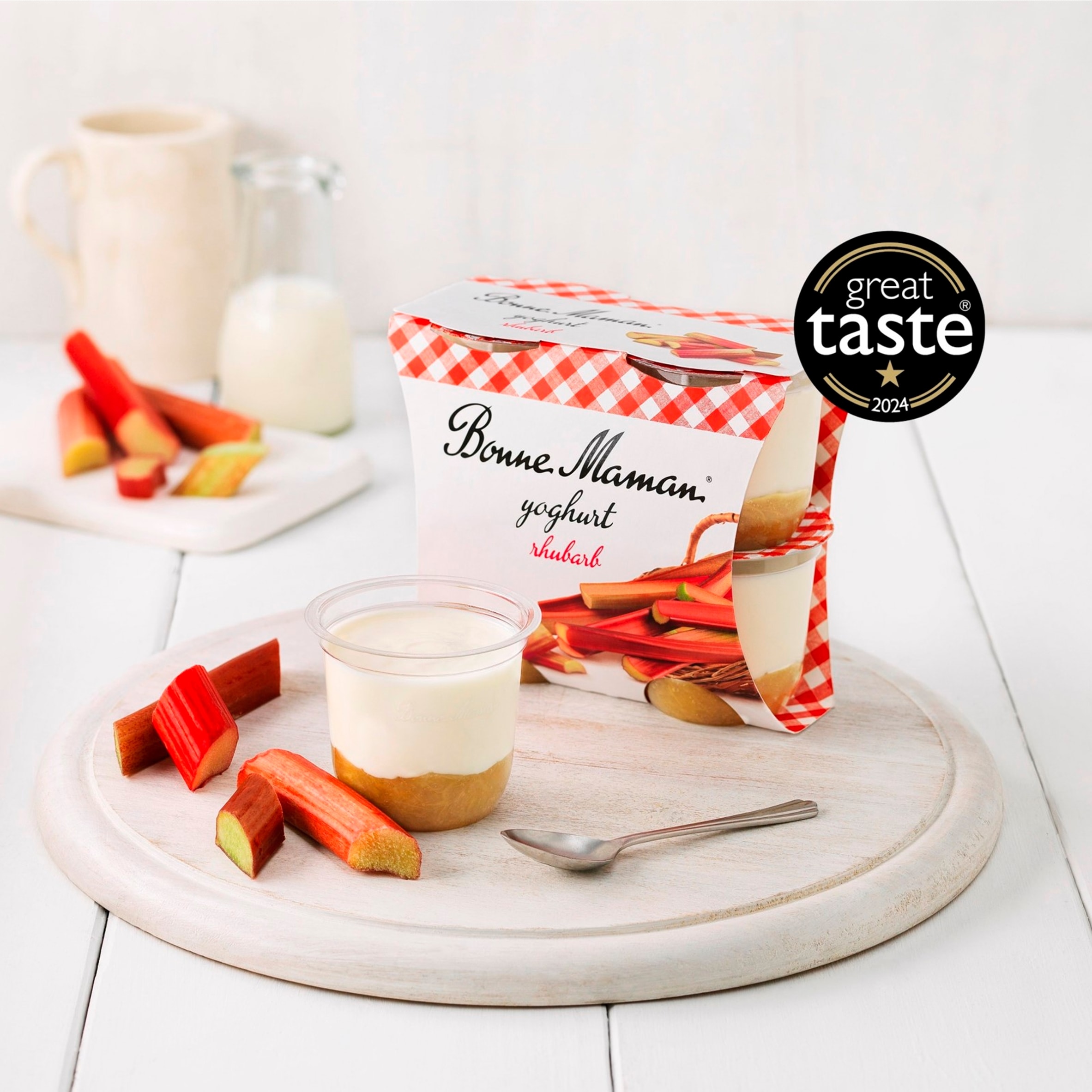 Bonne Maman Rhubarb Yoghurt 4x115g thumbnail 3
