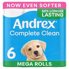 Andrex Complete Clean Mega Toilet Tissue 6 Rolls