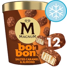 MAGNUM BON BON SALTED CARAMEL & ALMOND ICE CREAM BITES X12 204ML