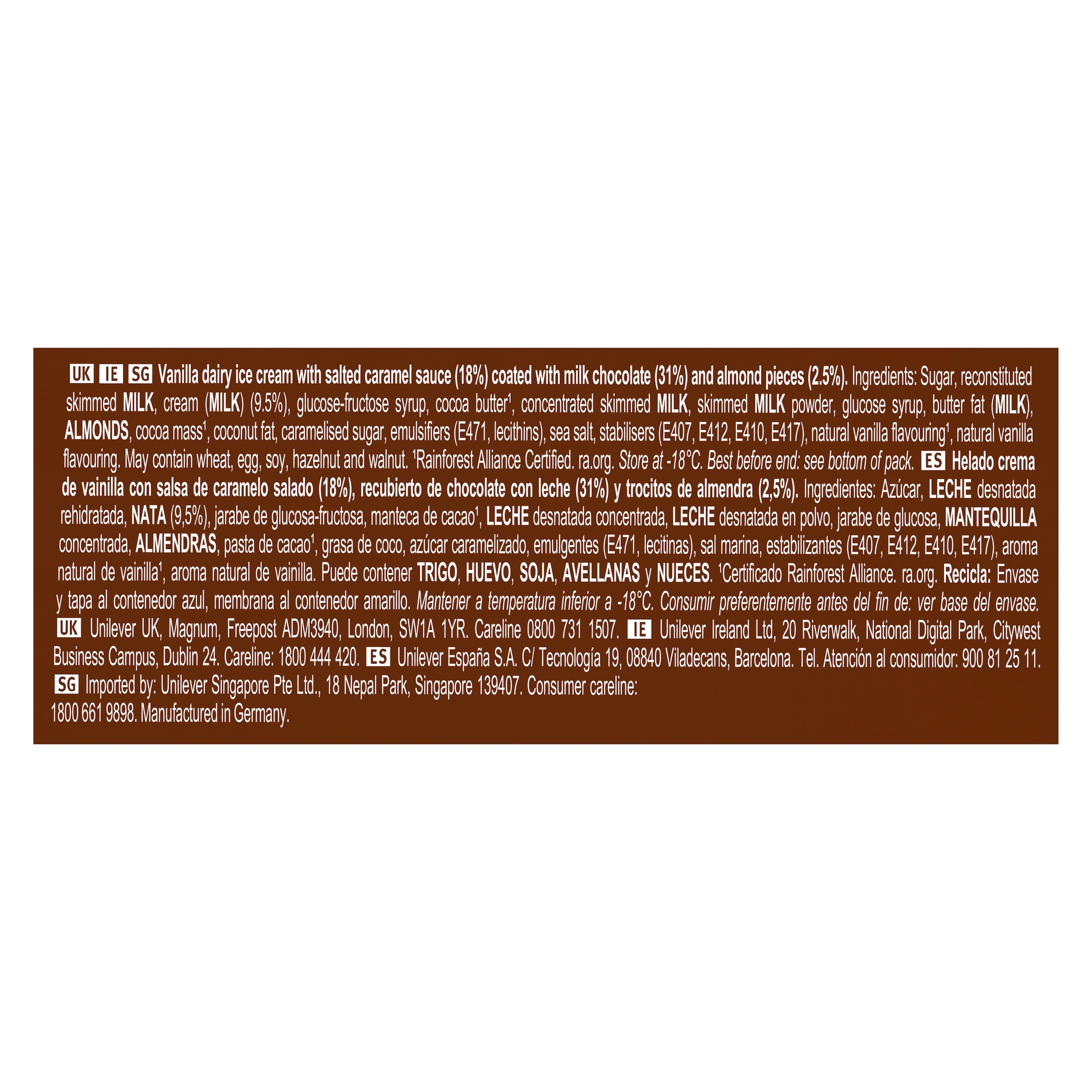 Magnum Bonbon Salted Caramel & Almond Ice Cream Frozen Snack 204ml thumbnail 3