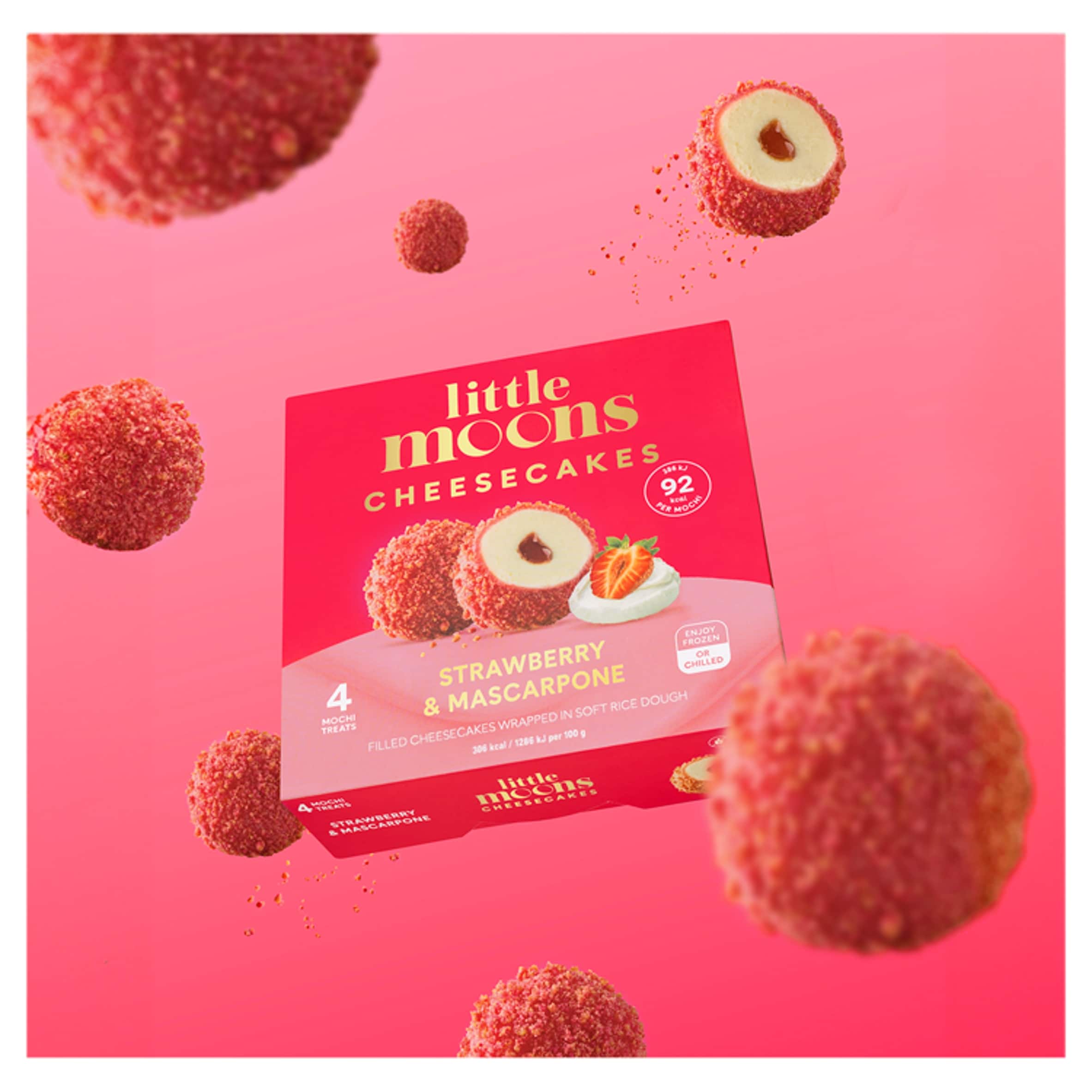 Little Moons Strawberry & Mascarpone Mochi Cheesecakes 4x30g thumbnail 4
