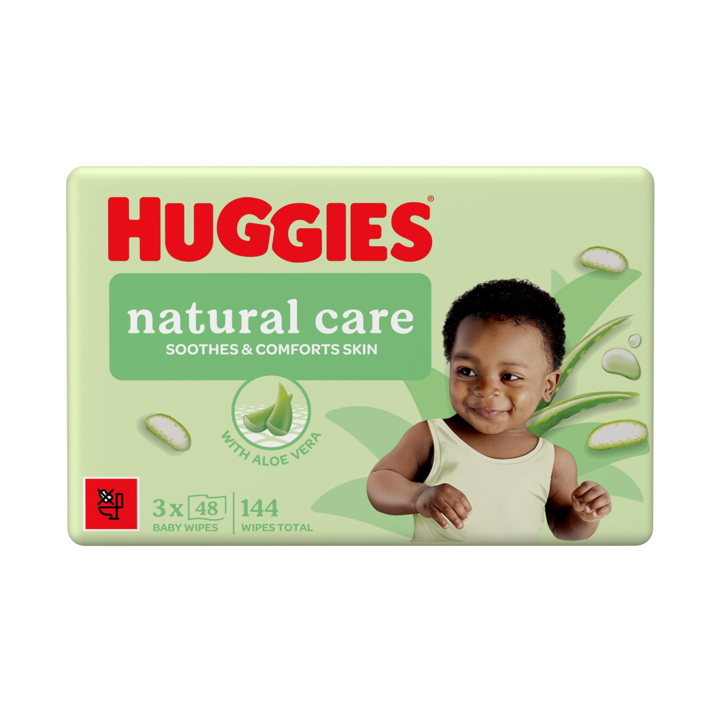 Huggies Natural Care 0% Plastic Baby Wipes 3x48 144 Wipes
