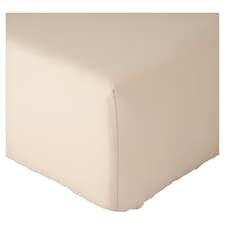 F&F Home Cotton Rich Fitted Sheet Natural Single