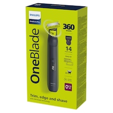 Philips OneBlade Pro 360 Beard Trimmer, Face & Body, 14-in-1,Travel Pouch & 360 blade-QP6542/15