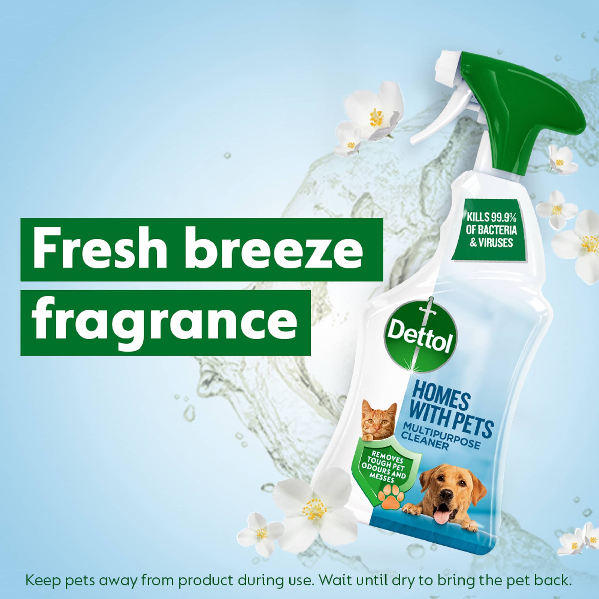 Dettol Homes With Pets Multipurpose Cleaner Fresh Breeze 750ml thumbnail 4