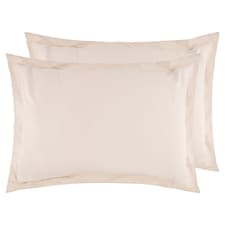 F&F HOME IVORY WASHED COTTON OXFORD PILLOWCASE PAIR
