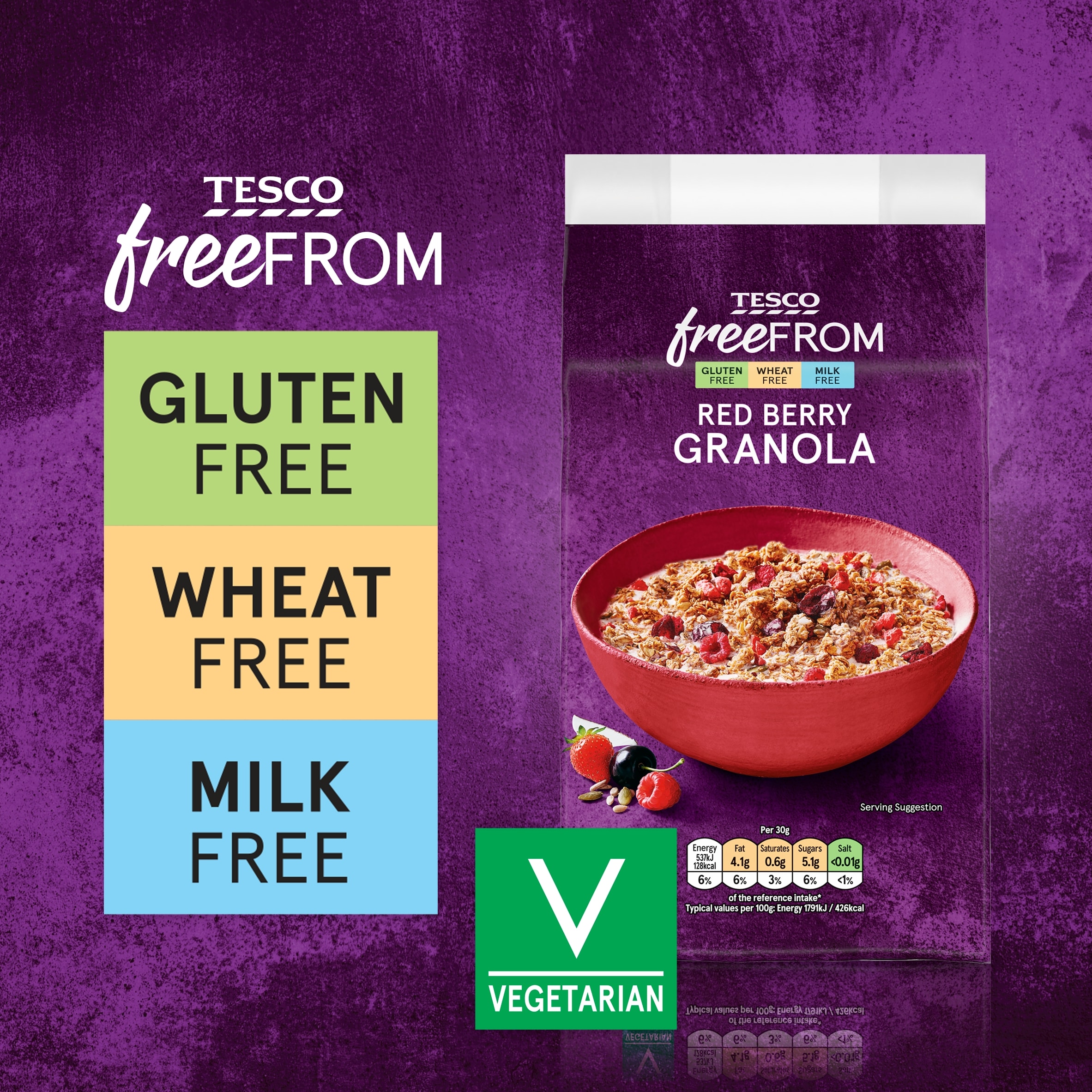 Tesco Free From Red Berry Granola 350g thumbnail 2