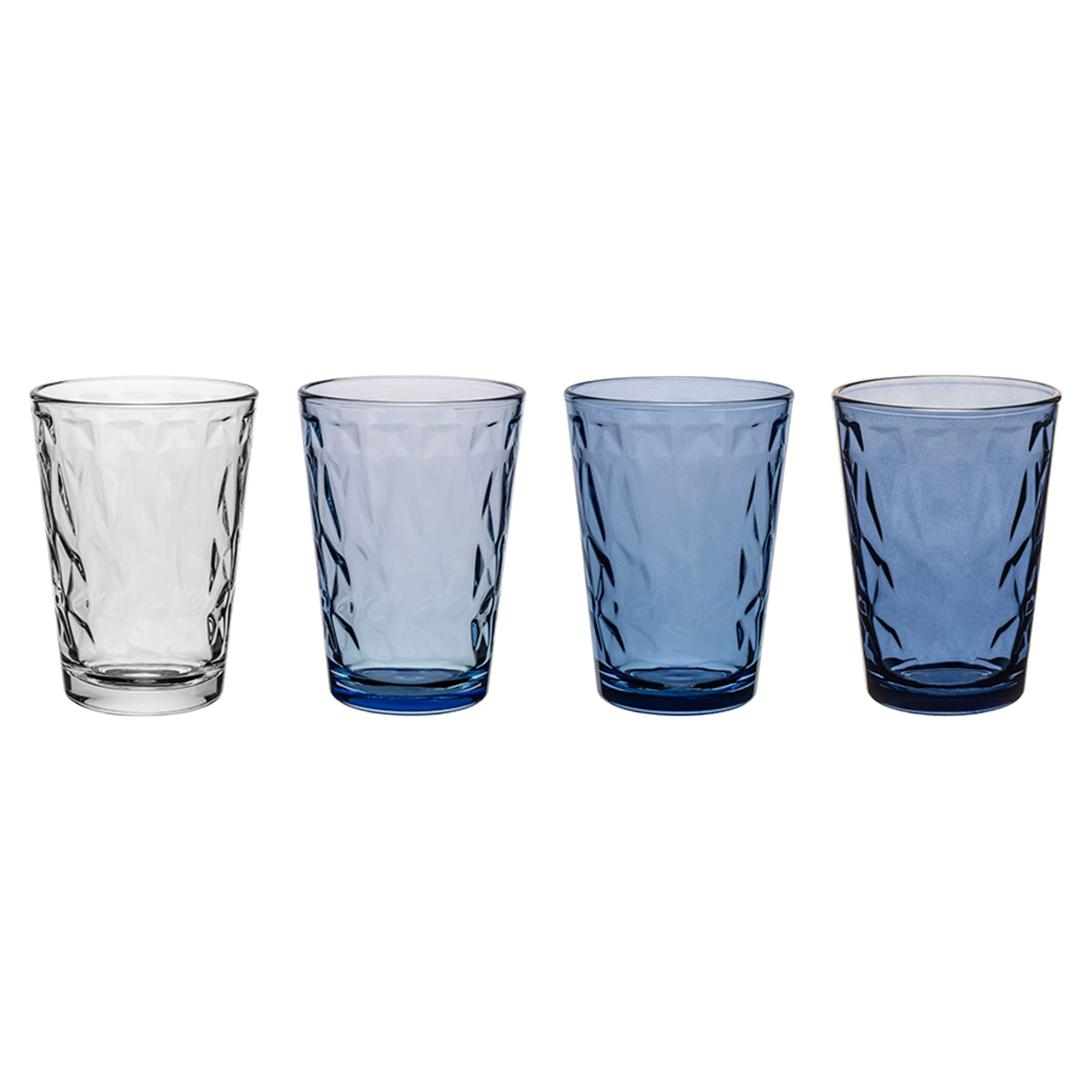 F&F Home Shades of Blue Water Glass 4 Pack