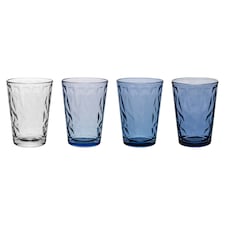 F&F Home Shades of Blue Water Glass 4 Pack