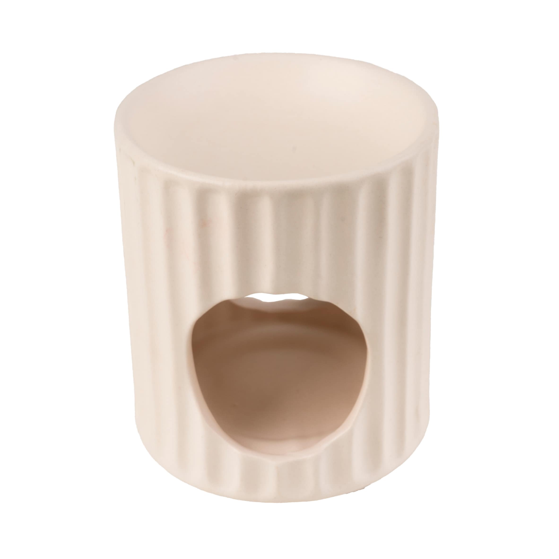 Candlelight Cream Ribbed Ceramic Wax Melt Burner