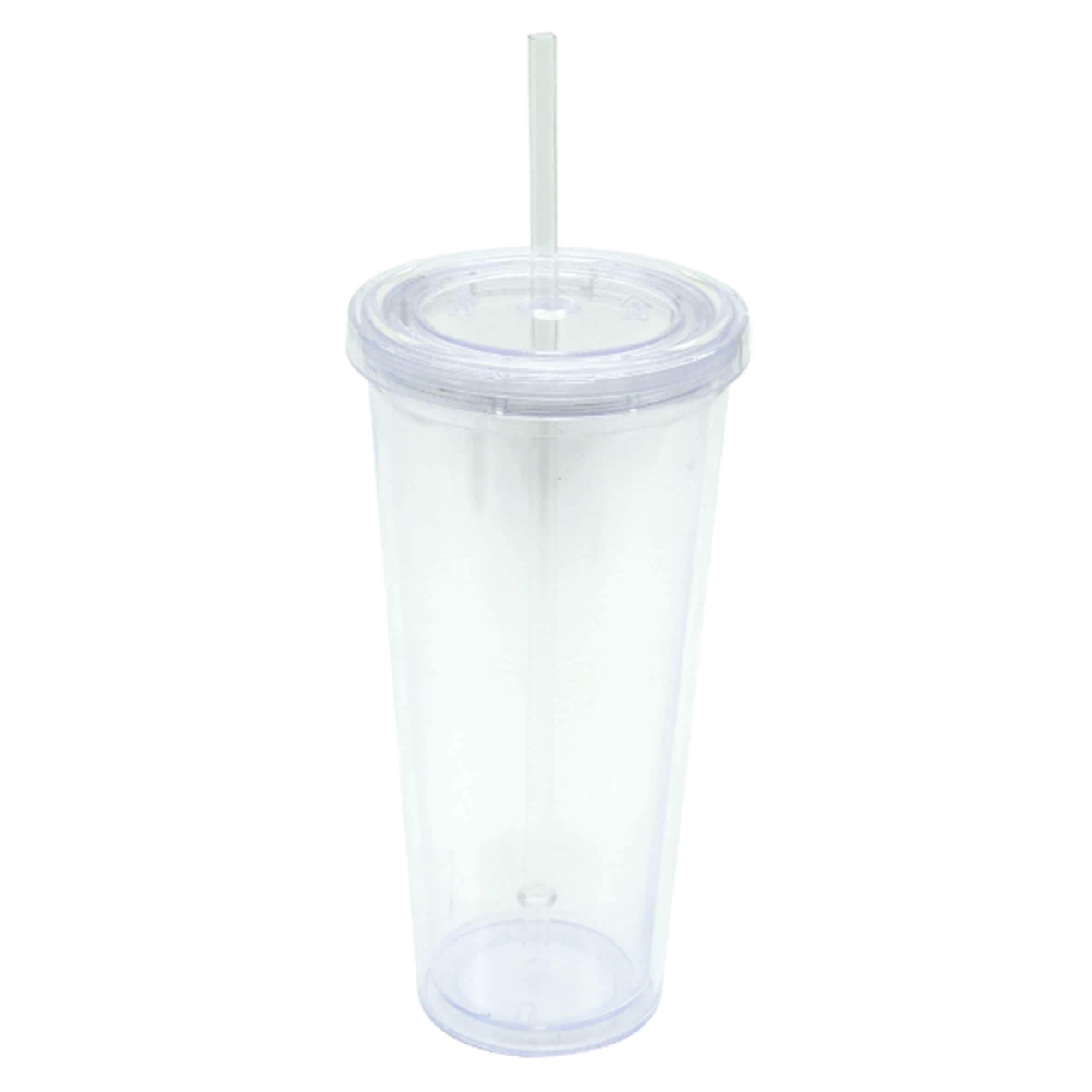 Tesco Clear Straw Water Bottle Cup 650ml