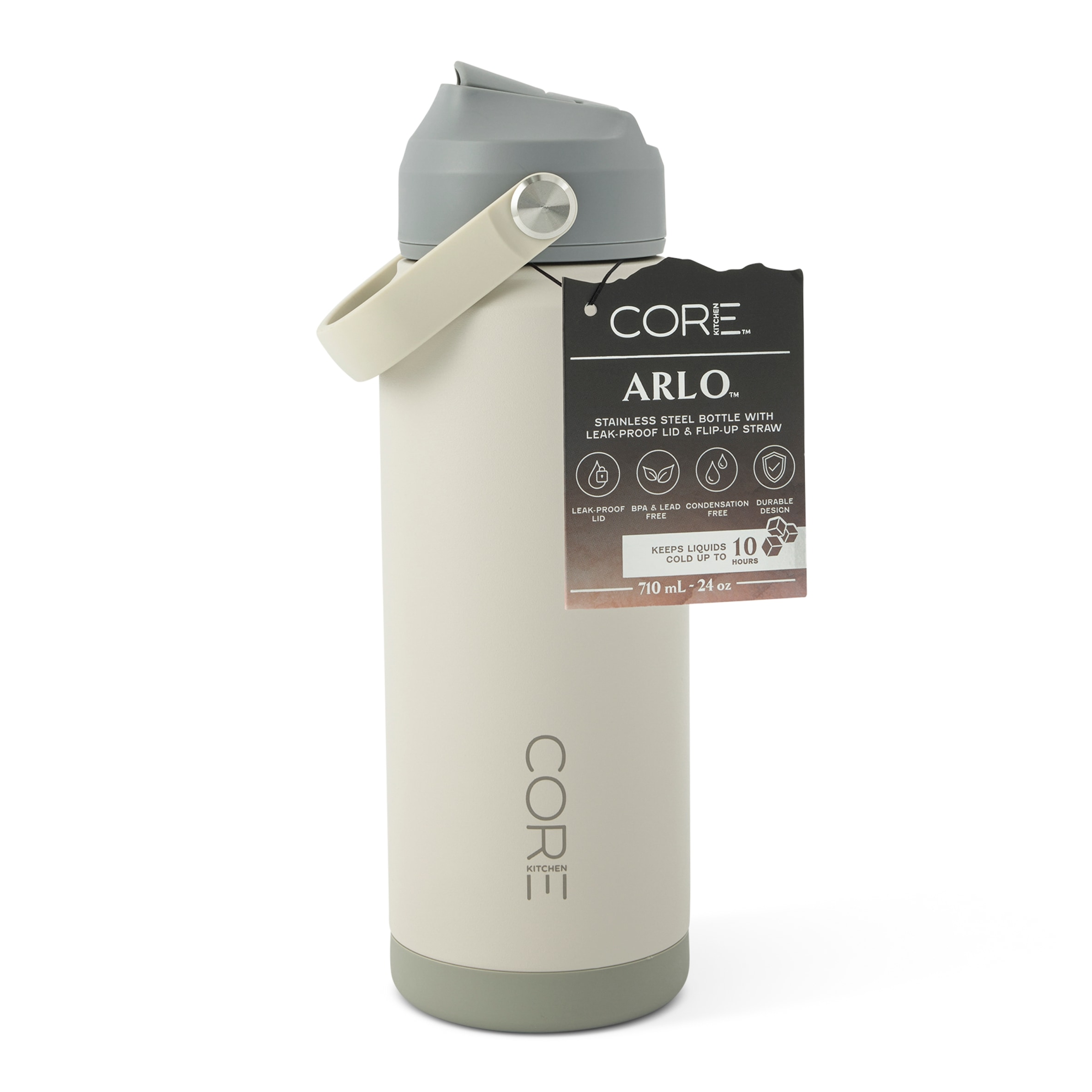 Core Kitchen Neutral Tonal Arlo Water Bottle 709Ml