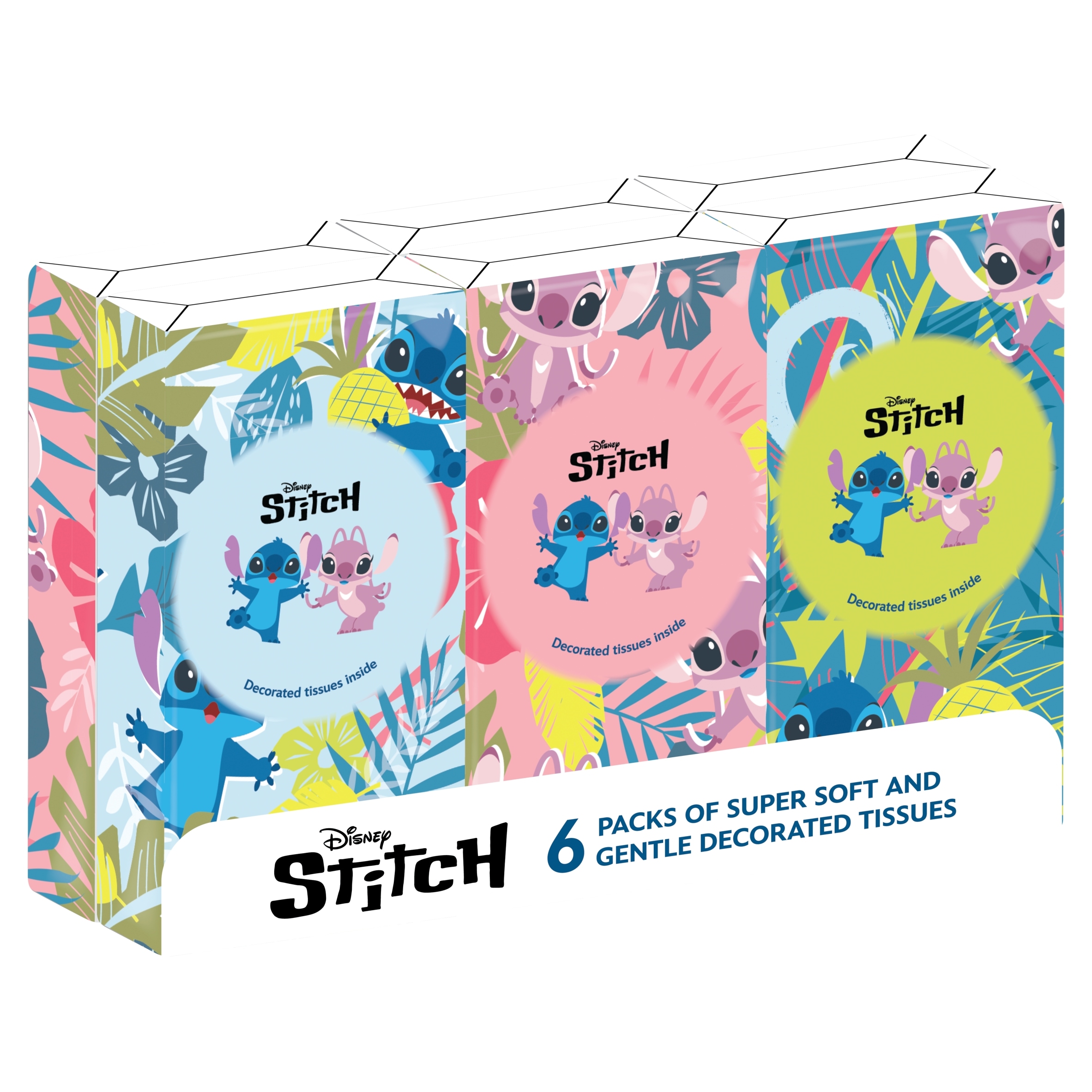 Disney Stitch Pocket Pack Tissues 6 packs x 9 sheets